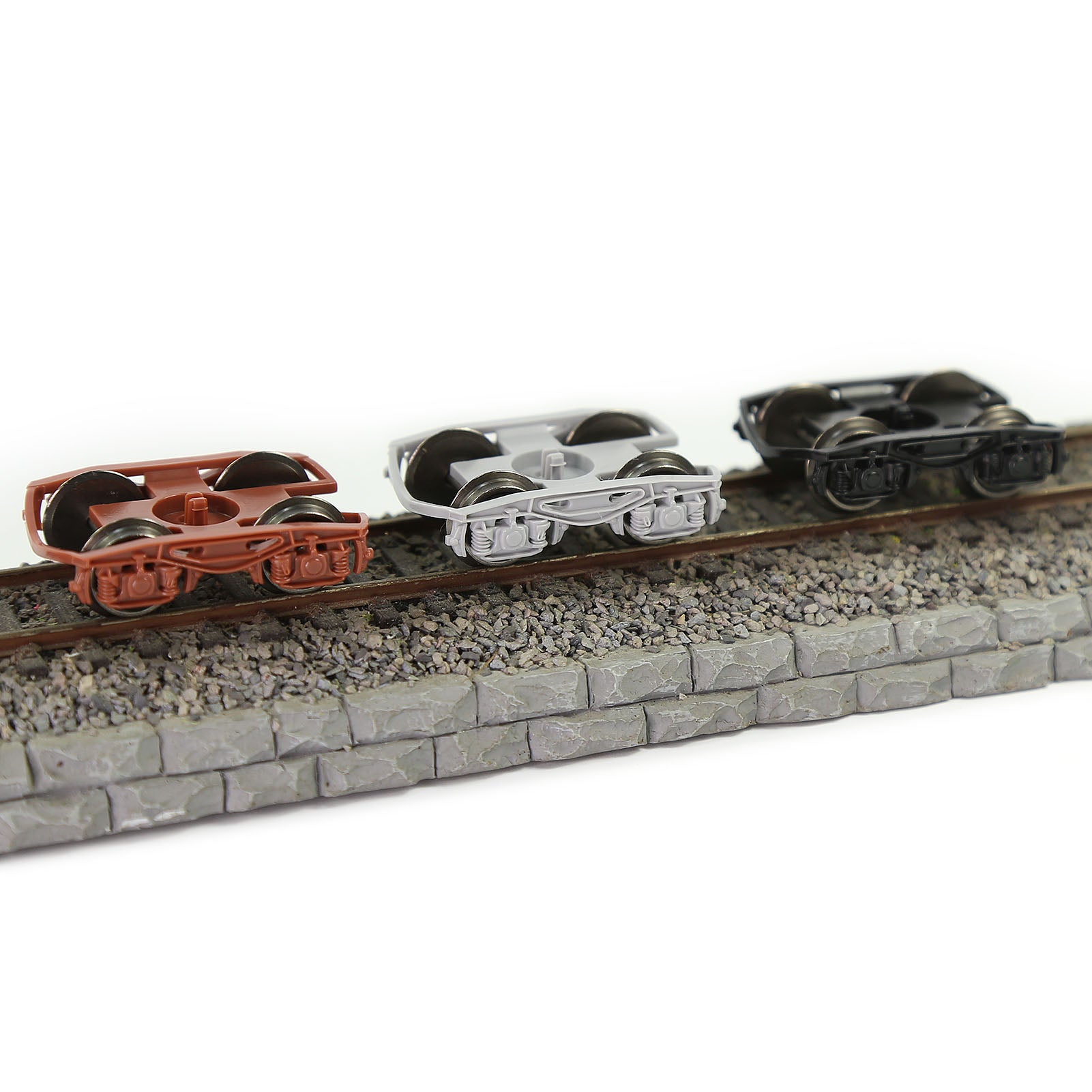 HP1687 2pcs HO Scale 1:87 Model Railway Bogies 36" Metal DC Wheels