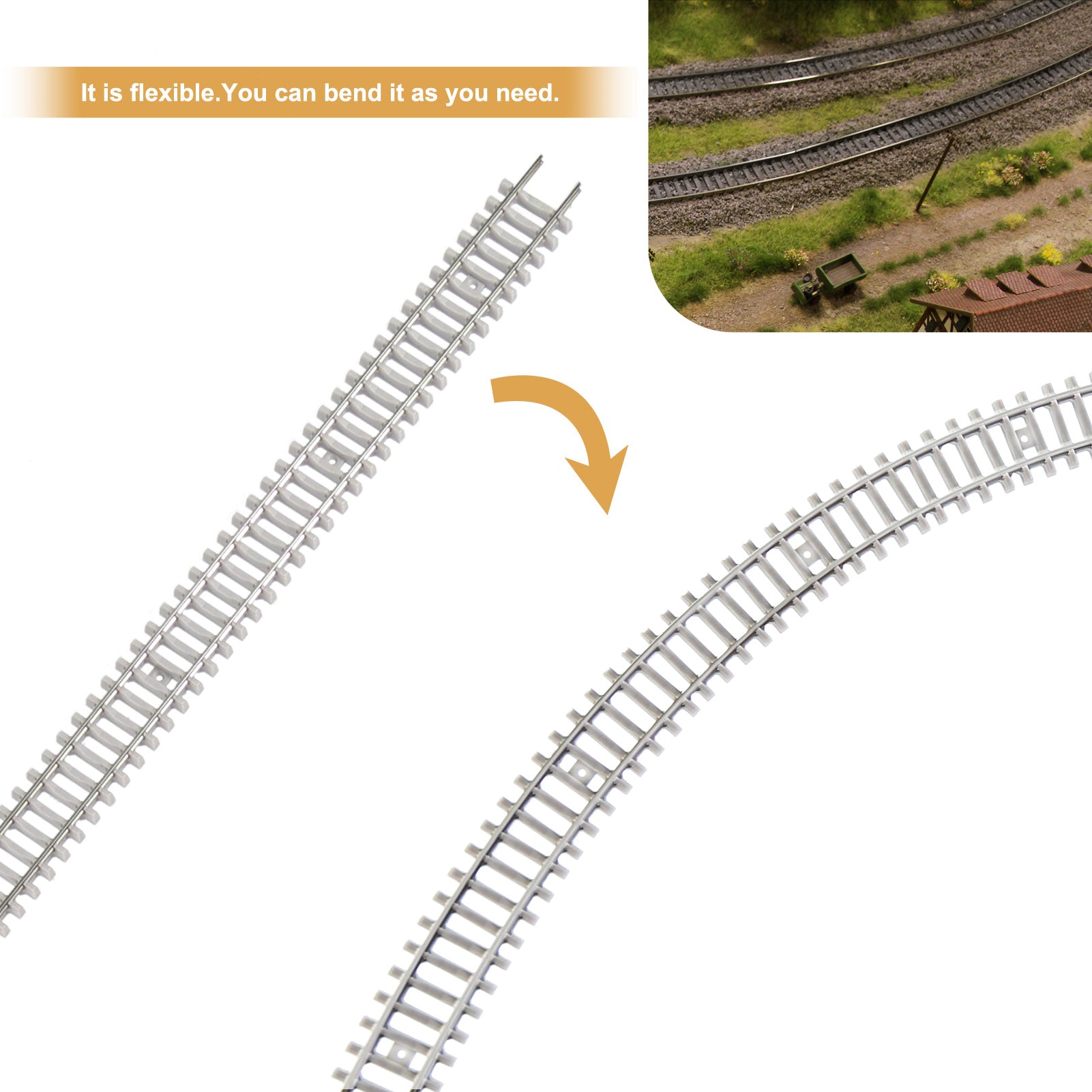 HP27N1M 5pcs N Scale 1:160 Track Flexible Cupronickel Rail 100cm with Joiner Screws