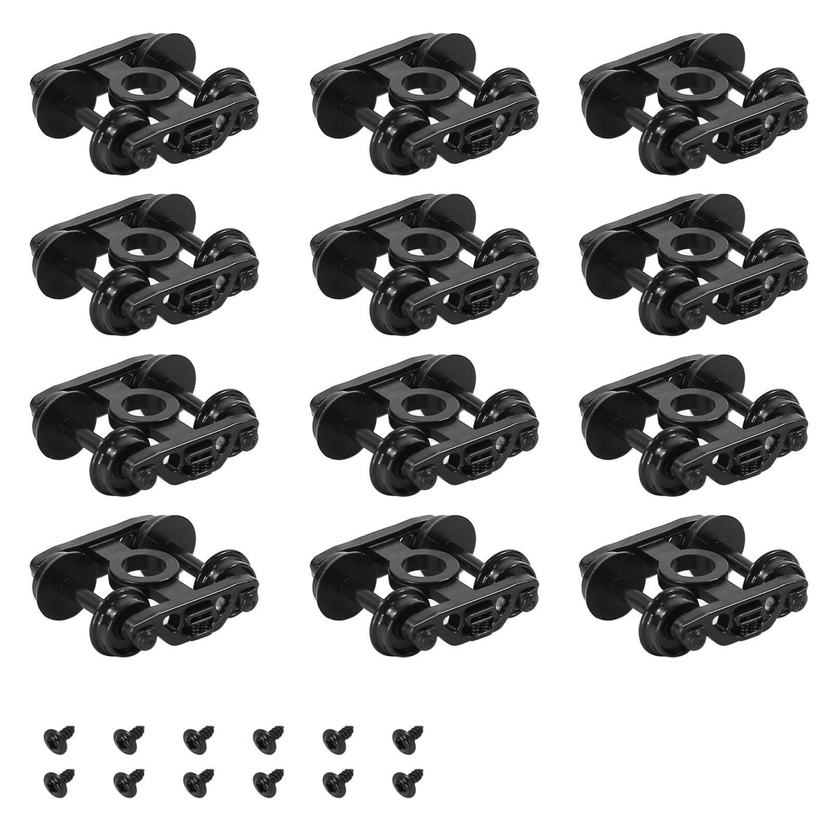 HP30N 12pcs N Scale 1:160 Roller Bearing Plastic Wheels with Screws