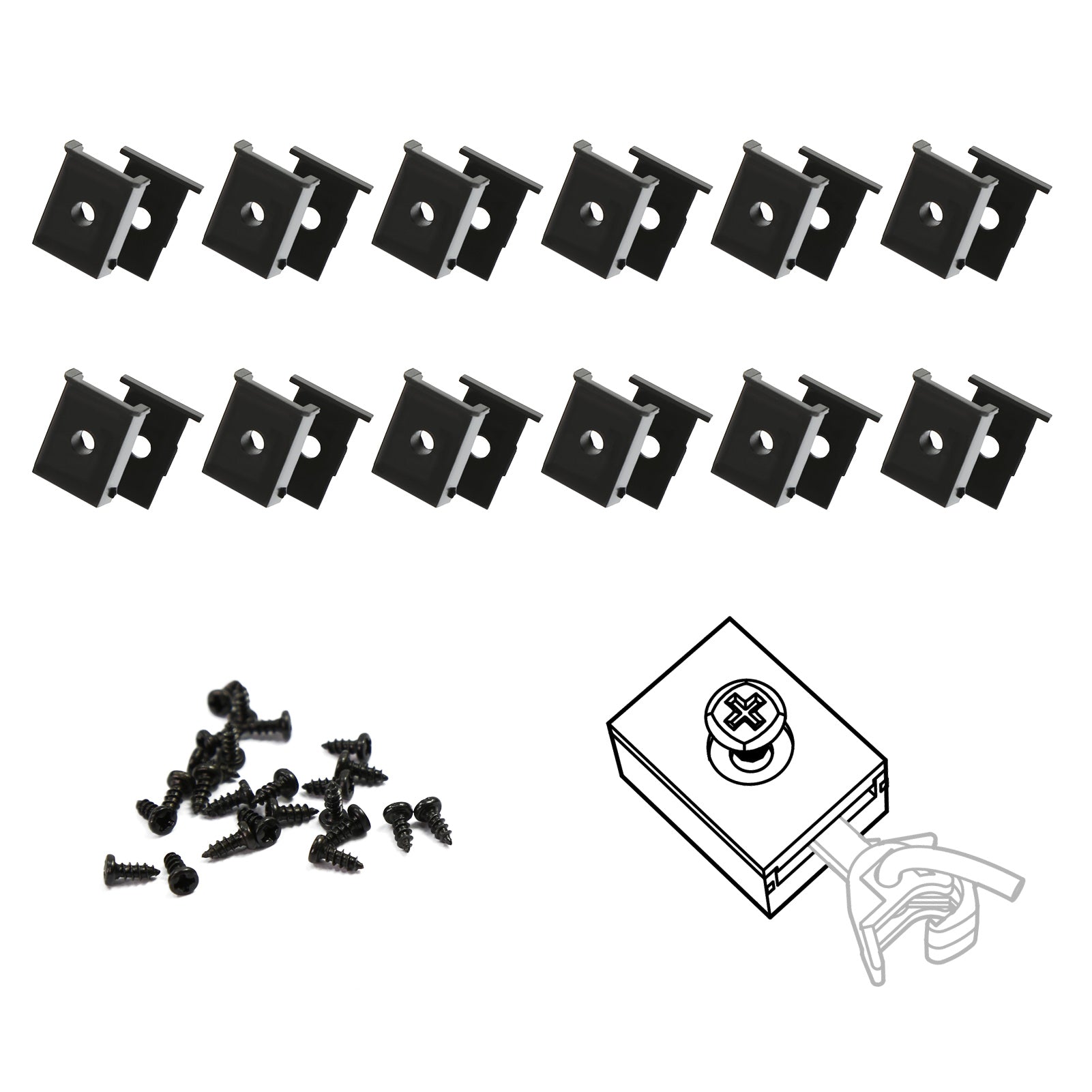 HP37HO 12pcs HO Scale 1:87 Coupler Pocket Cover Coupler Box Lid with Screws