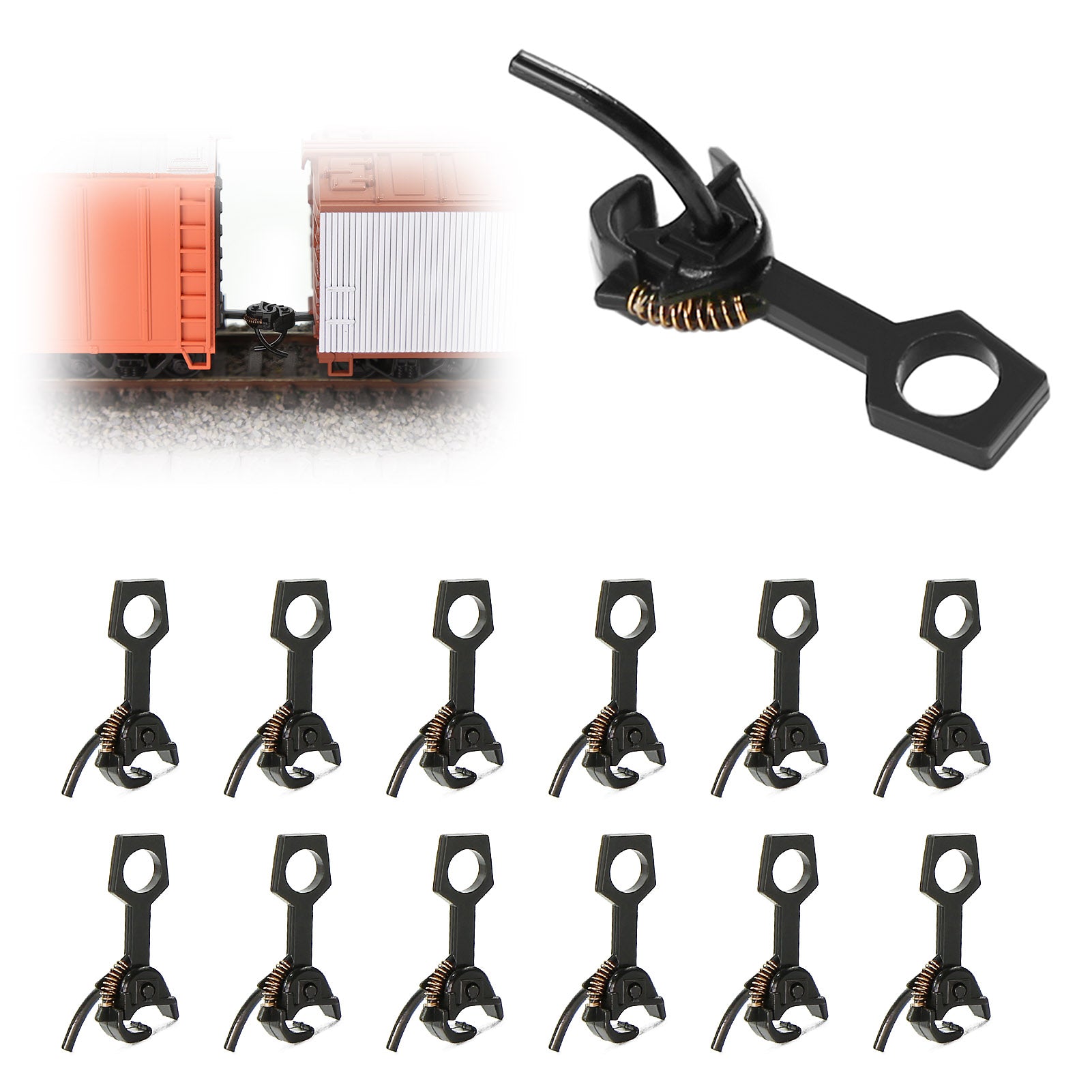 HP4387 12pcs HO Scale 1:87 Knuckle Couplers Coupling Hooks