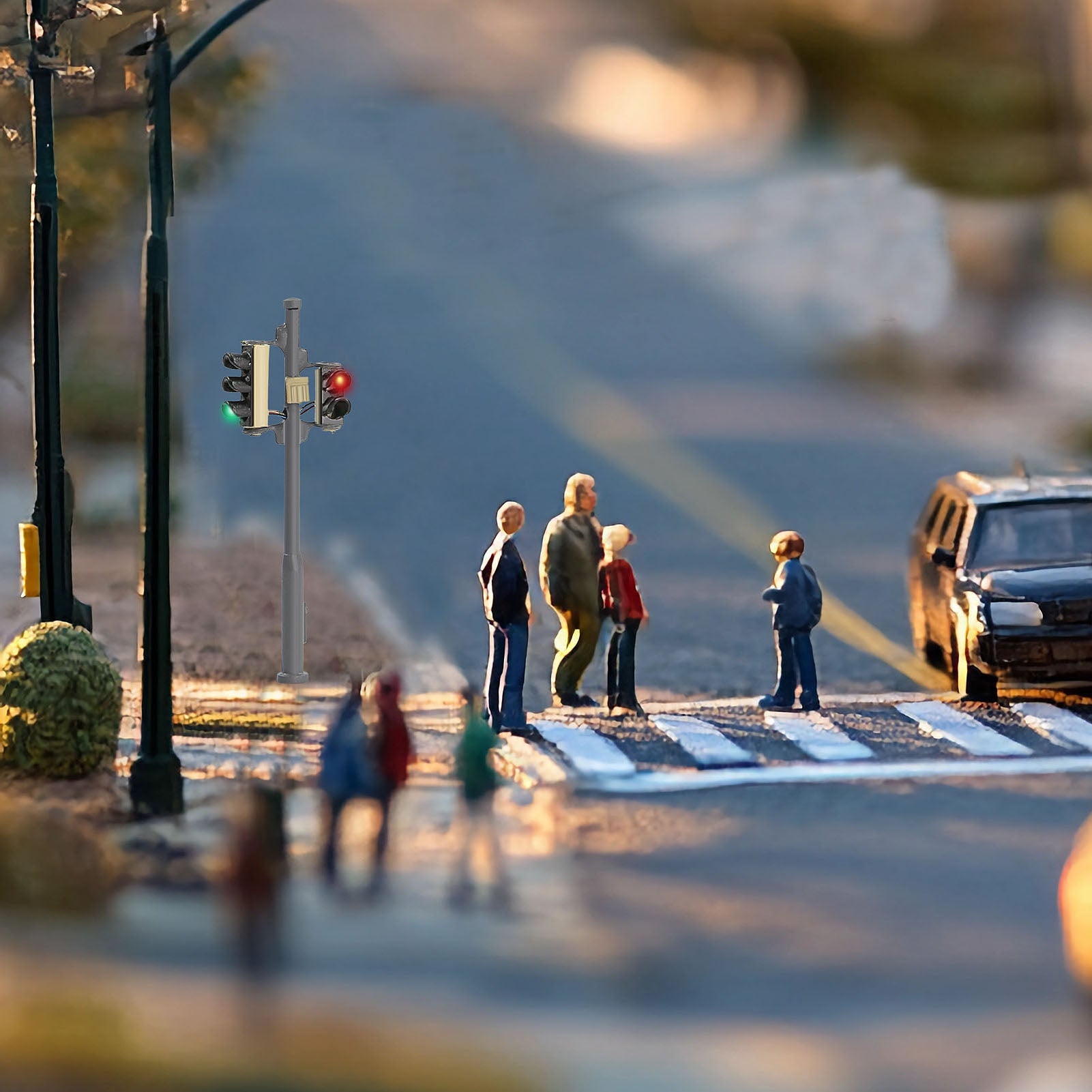 JTD15010 2pcs N Scale Traffic Lights Red Yellow Green Block Signals