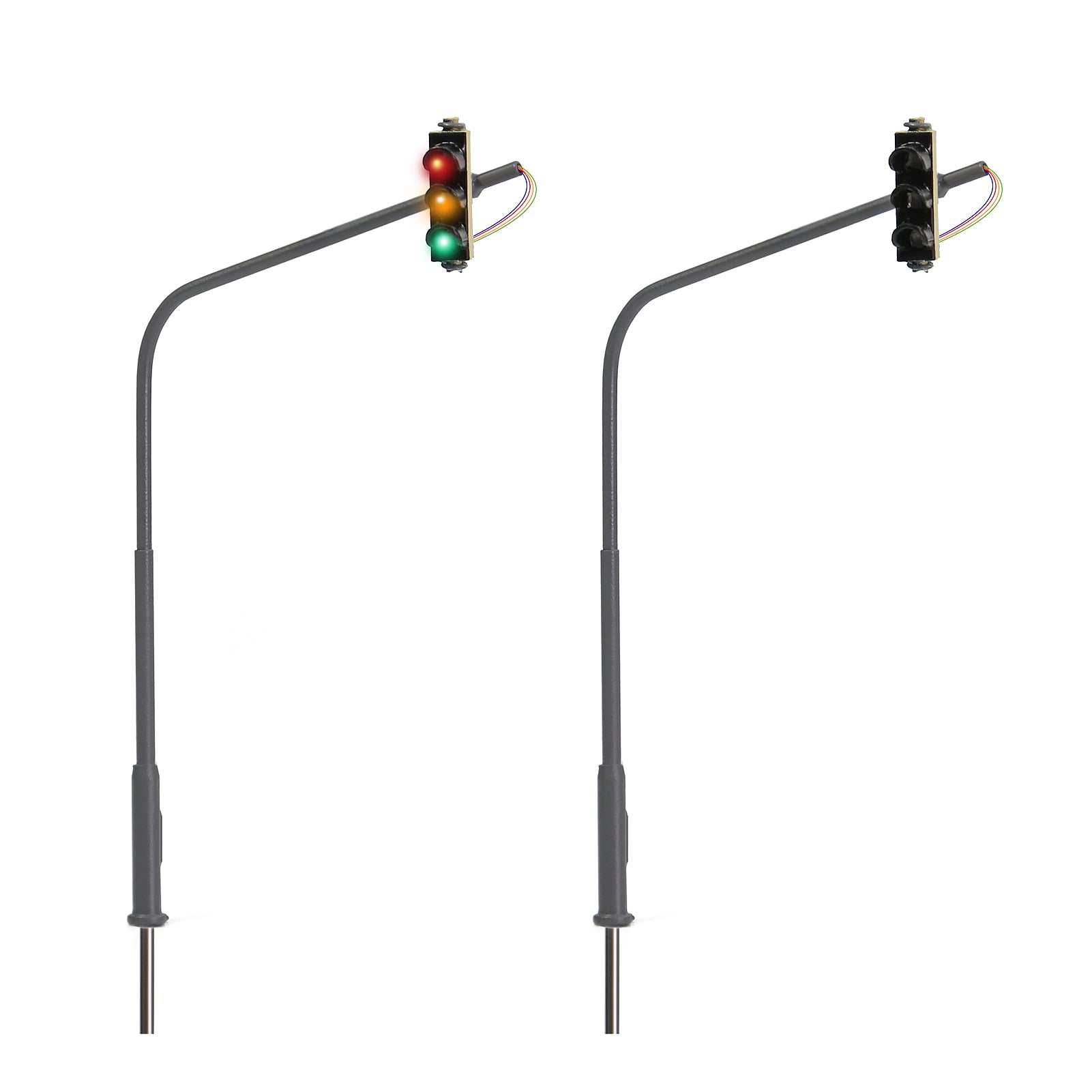 JTD15011 2pcs N Scale 1:160 Signal Motorway Crossing Right Light 3-LED
