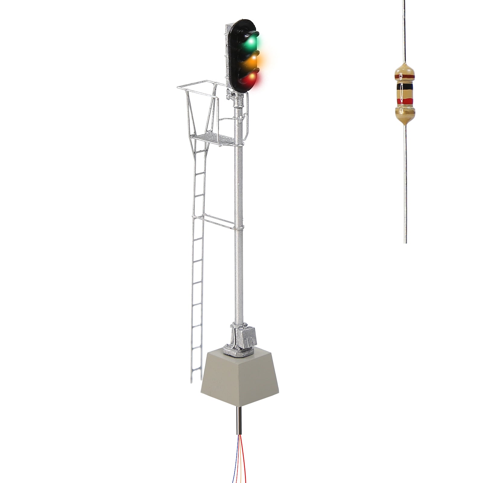 JTD8713GYR 1 Unit HO Scale 1:87 Vertical 3-Light Brass Traffic Signal Green Yellow Red LEDs