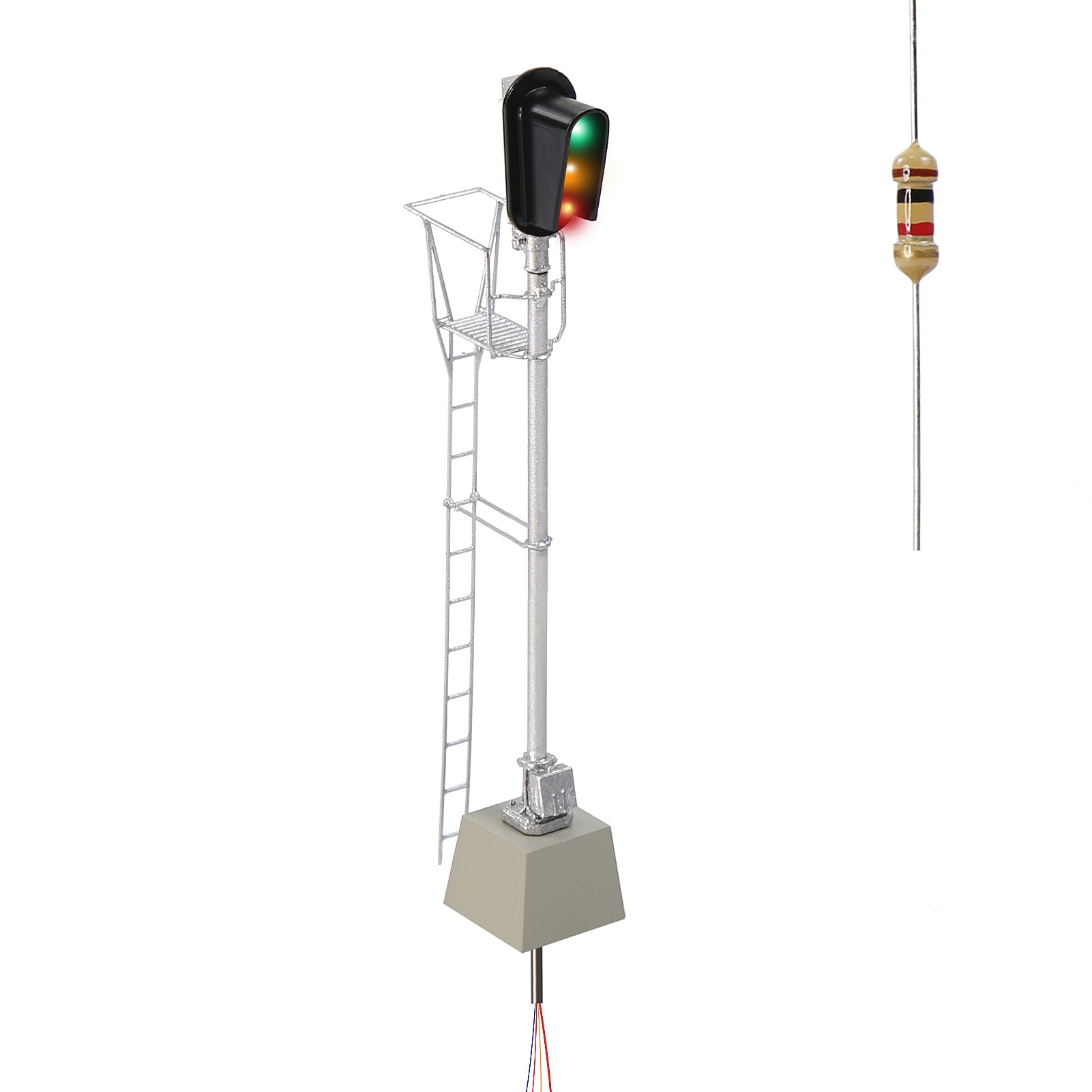 JTD8714GYR 1 Piece HO Scale 1:87 Vertical 3-Light Brass Traffic Signal Green Yellow Red LEDs