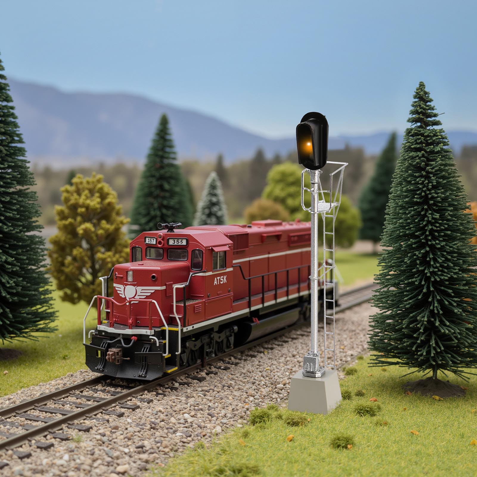 JTD8714GYR 1 Piece HO Scale 1:87 Vertical 3-Light Brass Traffic Signal Green Yellow Red LEDs