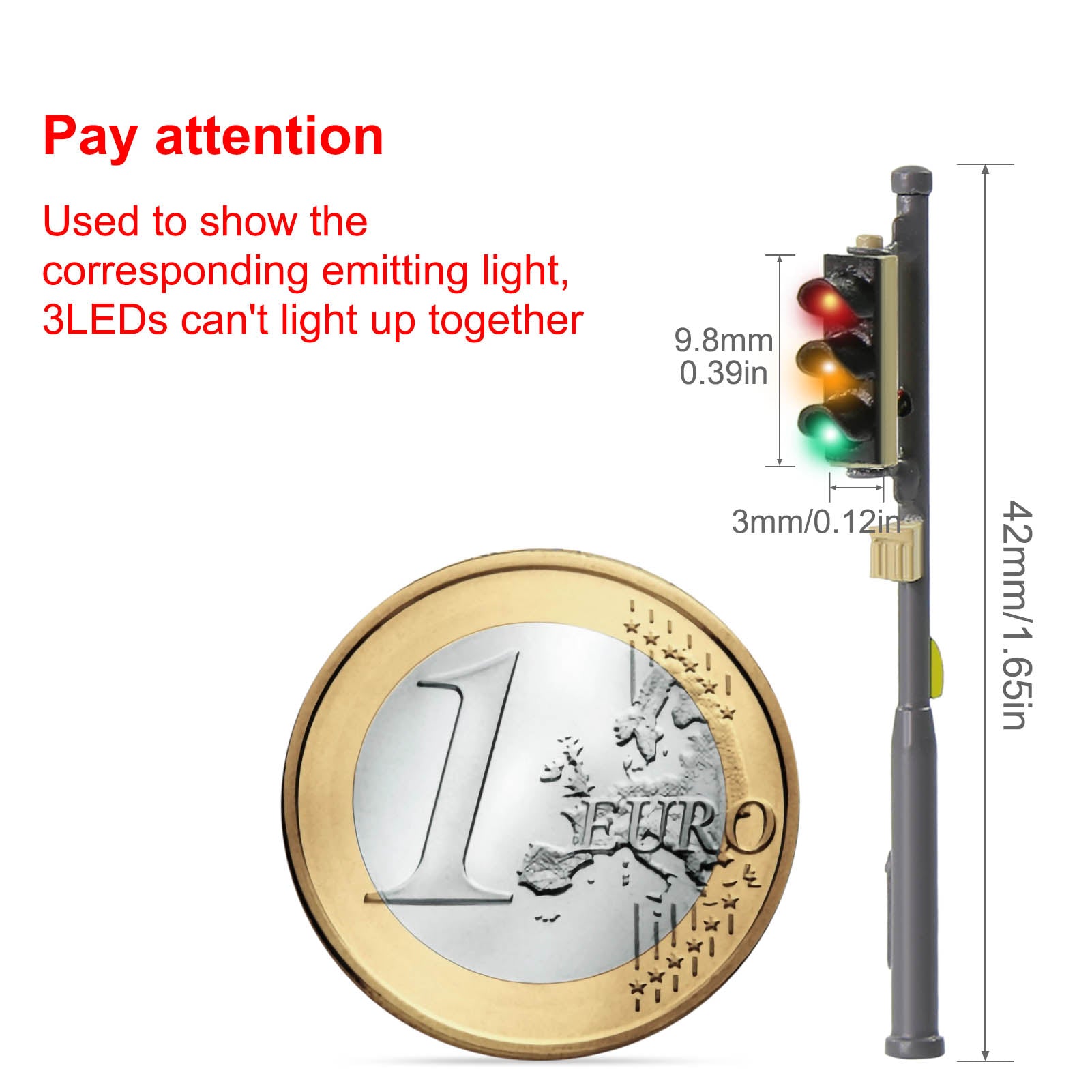 JTD879 2 Pieces HO Scale 1:87 Model Signals Track Lights LEDs
