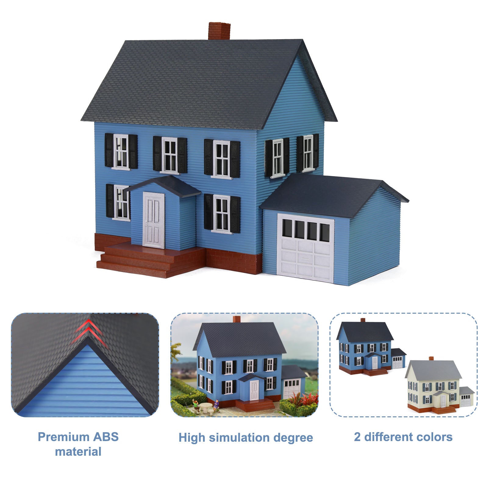 JZ8705 1 Unit HO Scale 1:87 Model Village Assembled Painted House Building