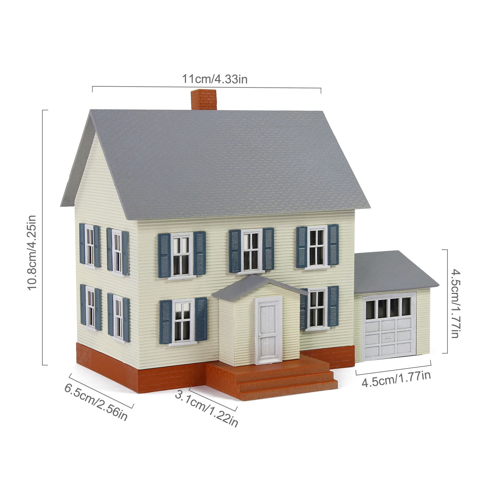 JZ8705 1 Unit HO Scale 1:87 Model Village Assembled Painted House Building