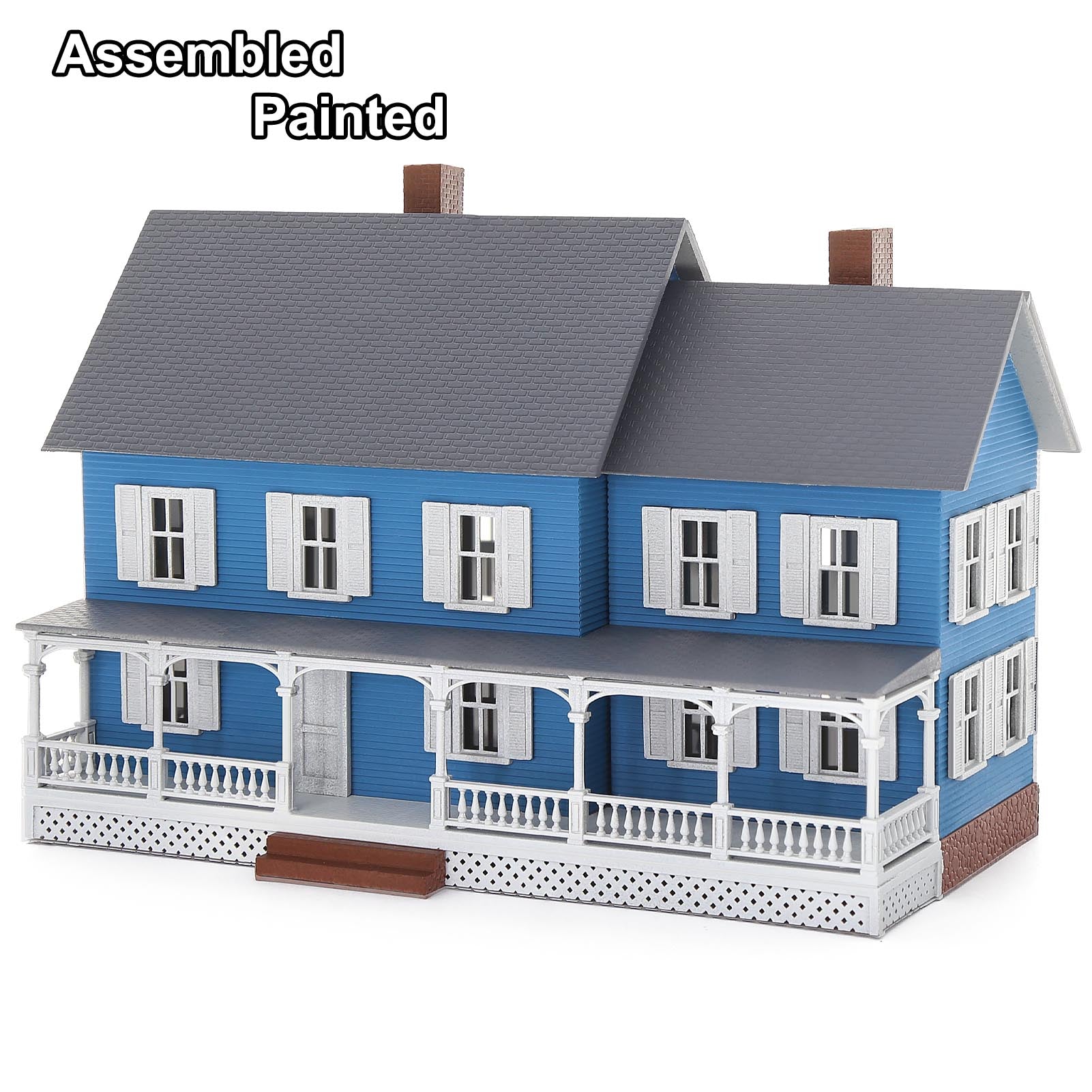 JZ8707 1 Piece HO Scale 1:87 Model Village House Building Assembled Painted