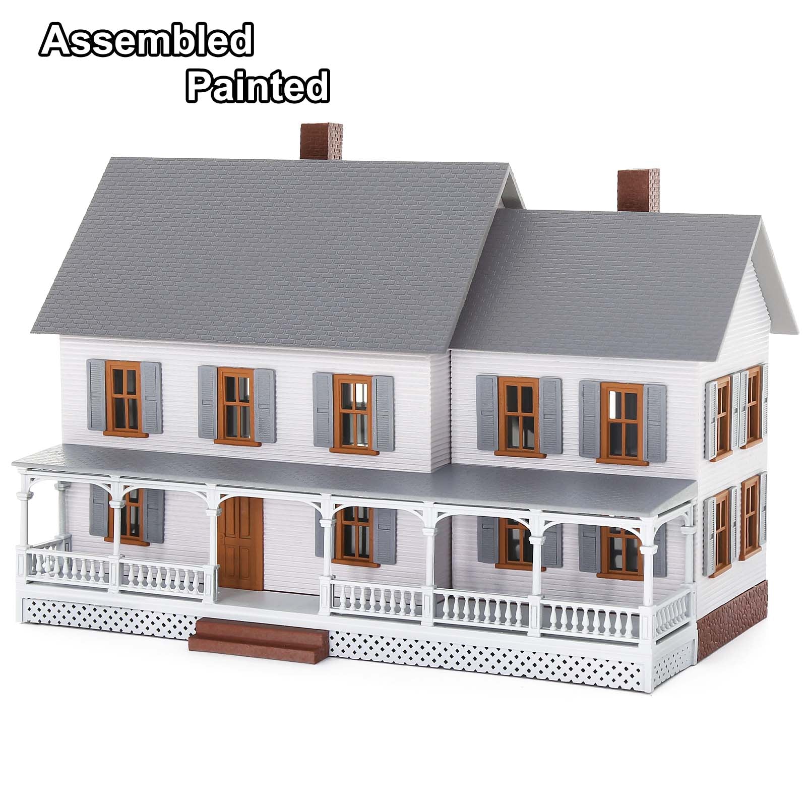JZ8707 1 Piece HO Scale 1:87 Model Village House Building Assembled Painted
