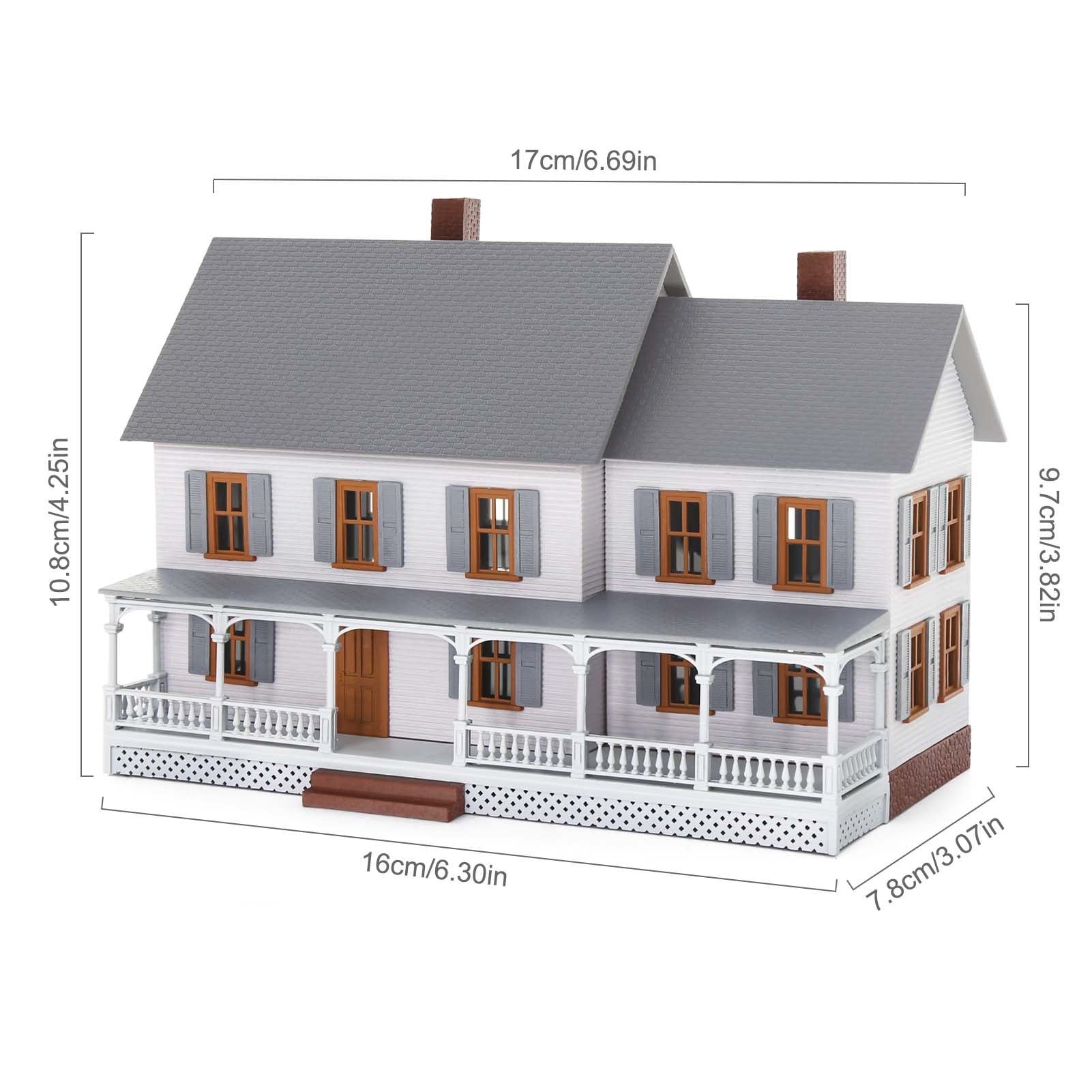 JZ8707 1 Piece HO Scale 1:87 Model Village House Building Assembled Painted