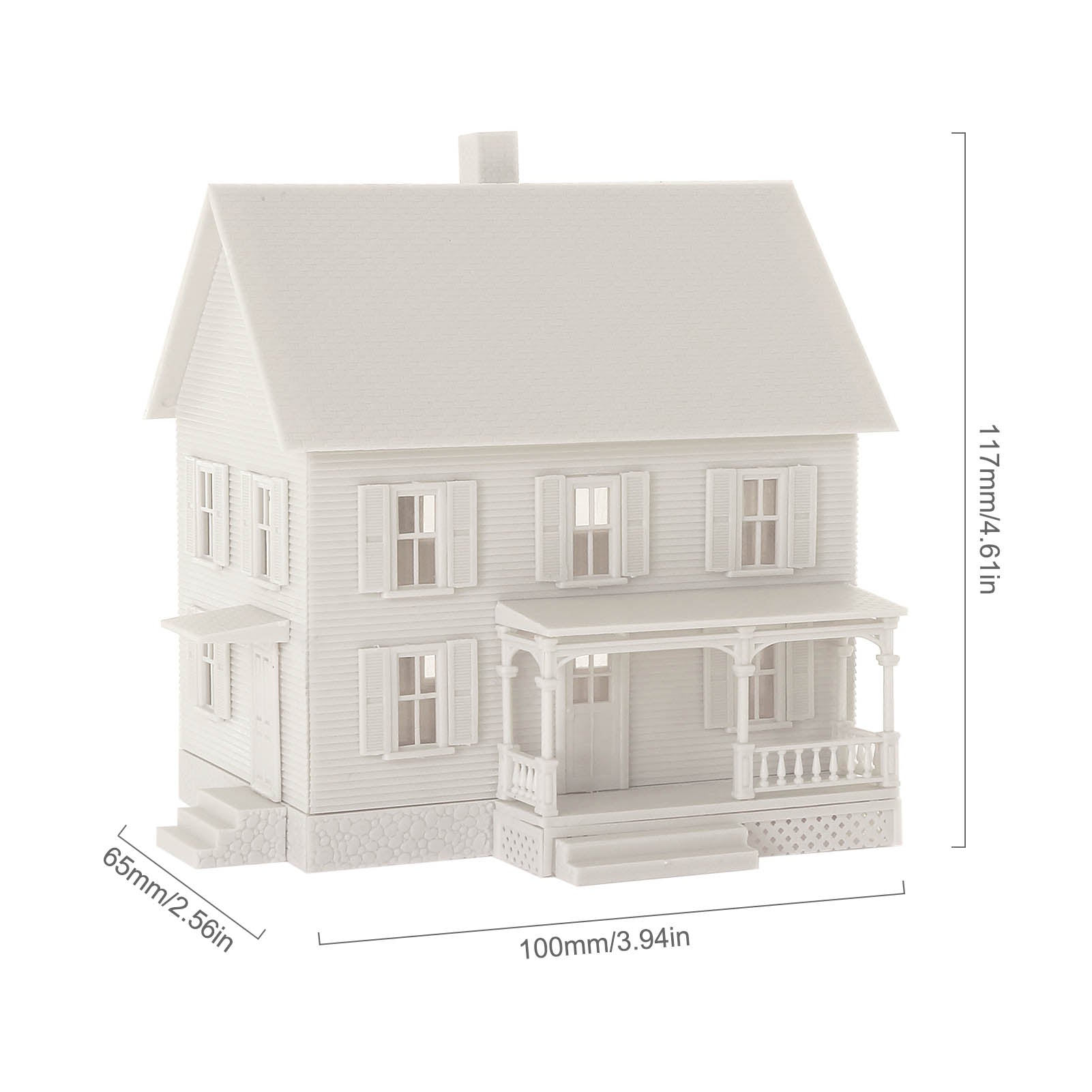 JZHO6JJ 1 Unit HO Scale 1:87 Model House Kit White Unassembled Architectural Building