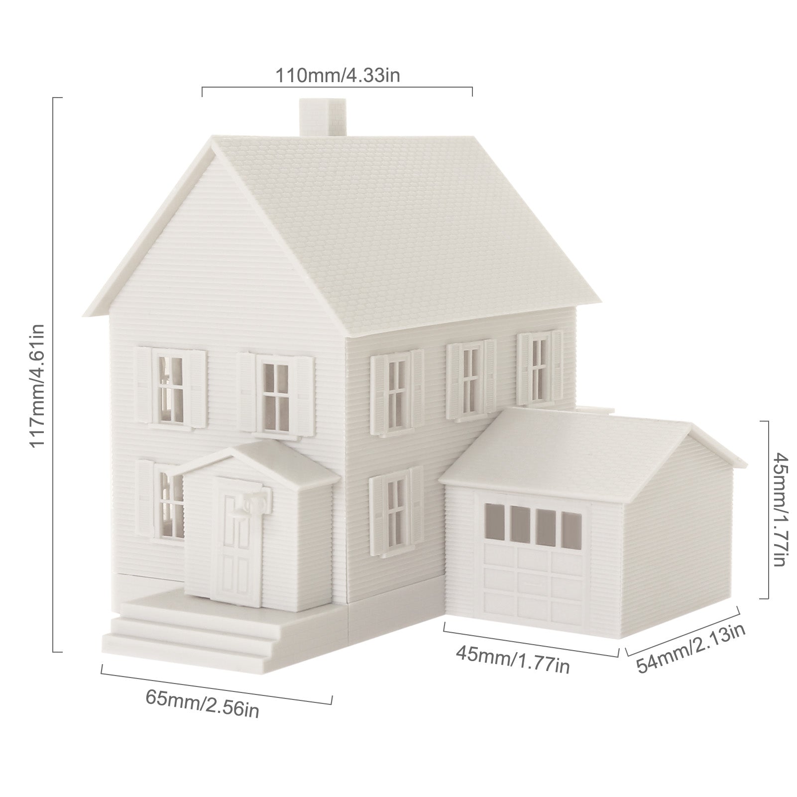 JZHO6JJ 1 Unit HO Scale 1:87 Model House Kit White Unassembled Architectural Building