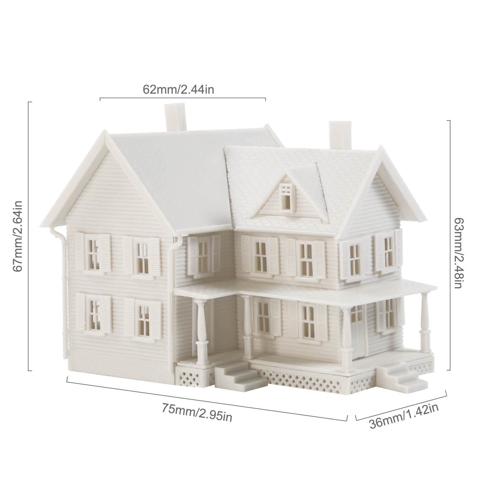 JZN5871JJ 1 Unit N Scale 1:150 Model Dwelling House Kit Two-story Building Unassembled