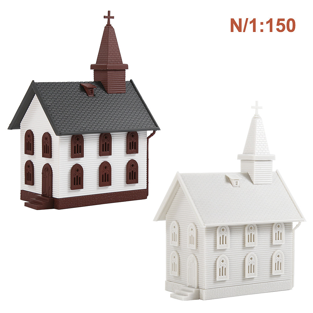 JZN5875 1 Unit N Scale 1:150 Model Church Kit for Building Diorama Model Railway