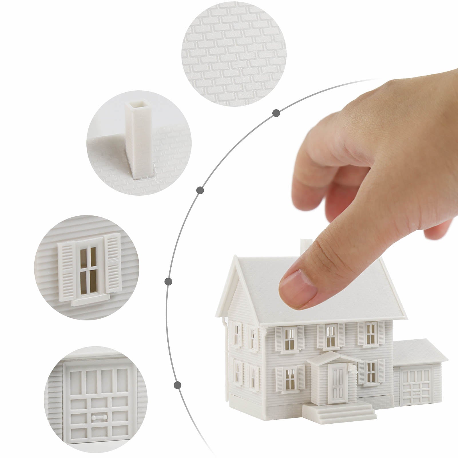 JZN5879JJM 1 Unit N Scale 1:150 Model Dwelling House Fence Base Kit Not-built Building