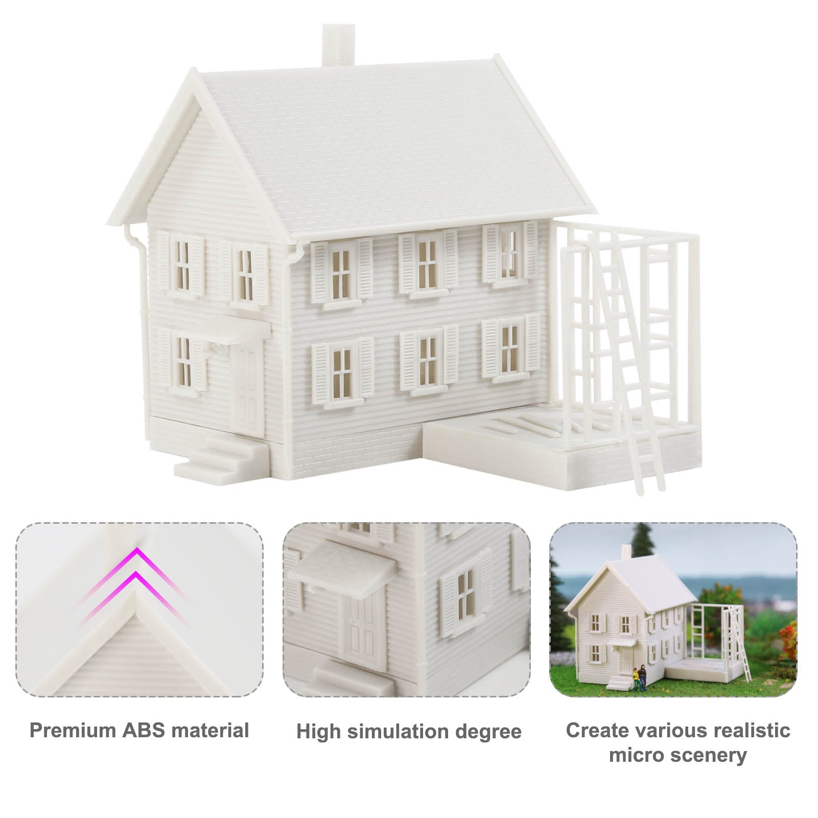 JZN5881JJ 1 Unit N Scale 1:150 Model Dwelling House Kit Two-story Building Unassembled