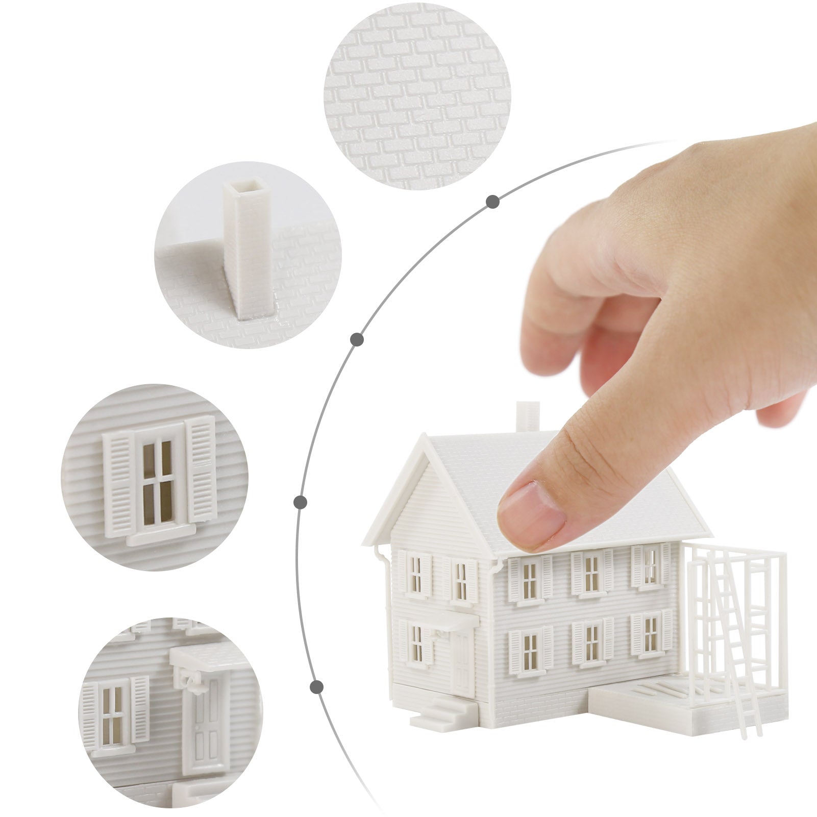 JZN5881JJ 1 Unit N Scale 1:150 Model Dwelling House Kit Two-story Building Unassembled