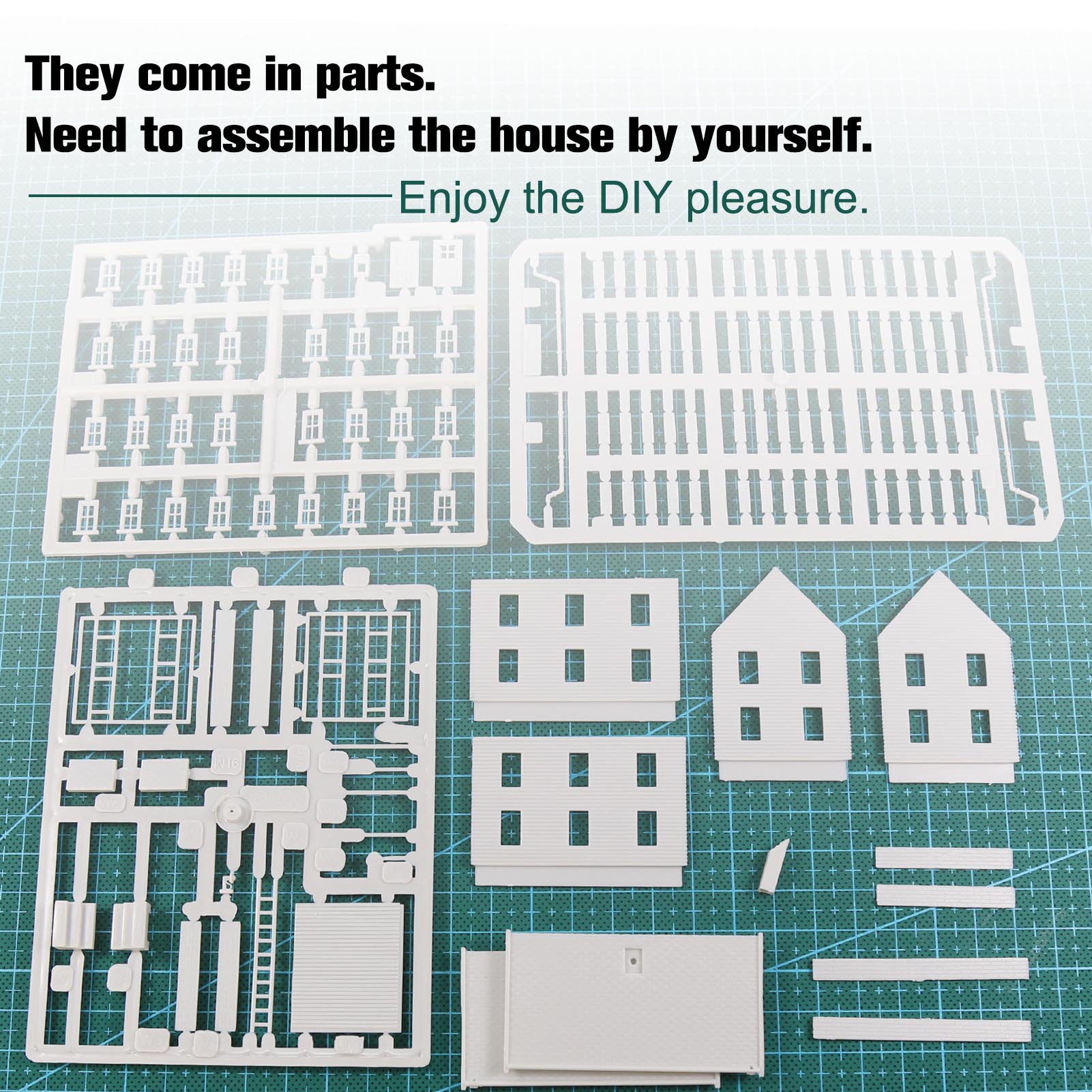 JZN5881JJ 1 Unit N Scale 1:150 Model Dwelling House Kit Two-story Building Unassembled