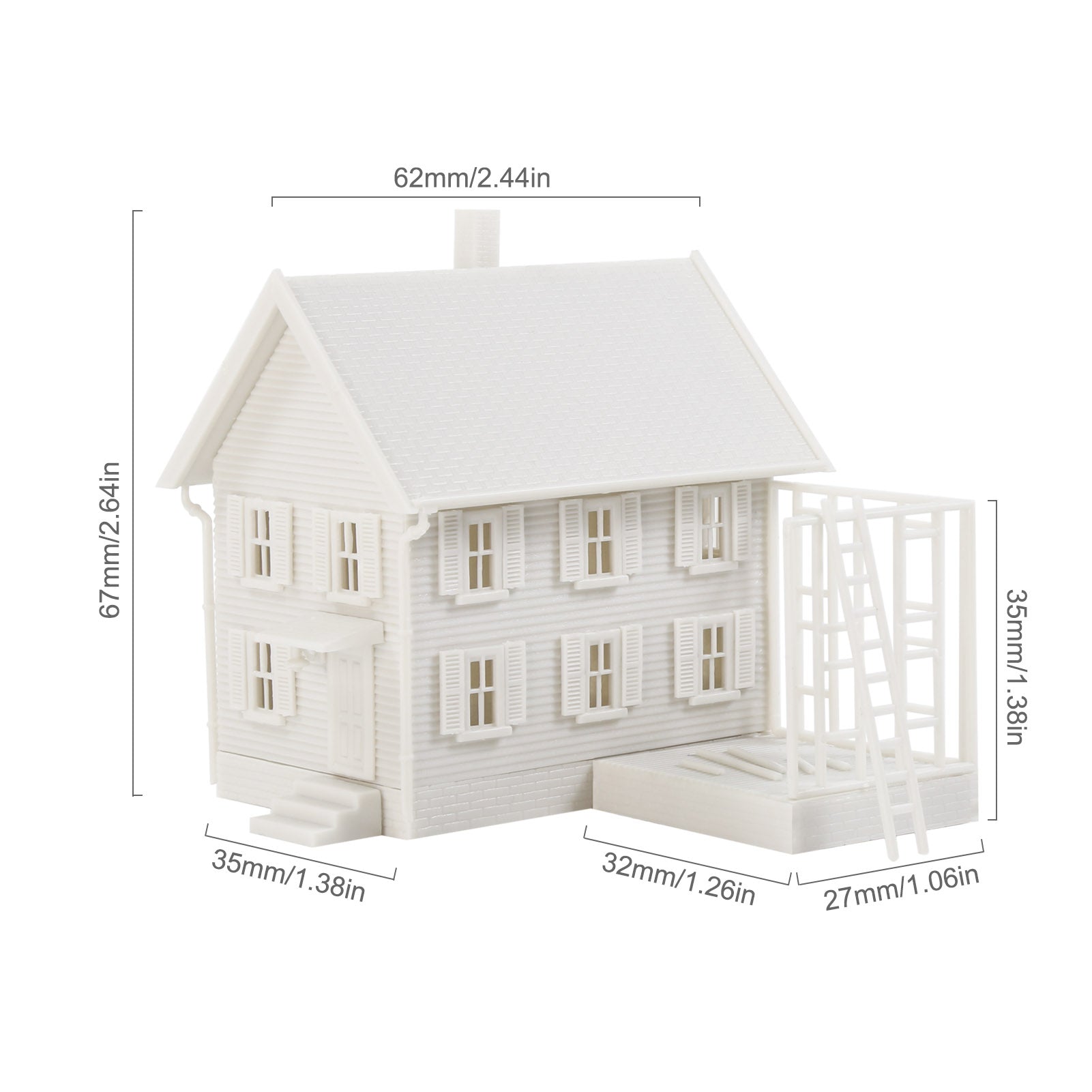JZN5881JJ 1 Unit N Scale 1:150 Model Dwelling House Kit Two-story Building Unassembled
