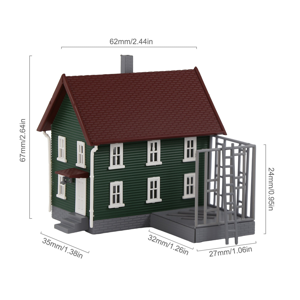 JZN5881 1 Unit N Scale 1:160 Model Decorated House Kit Two-story for Buildings