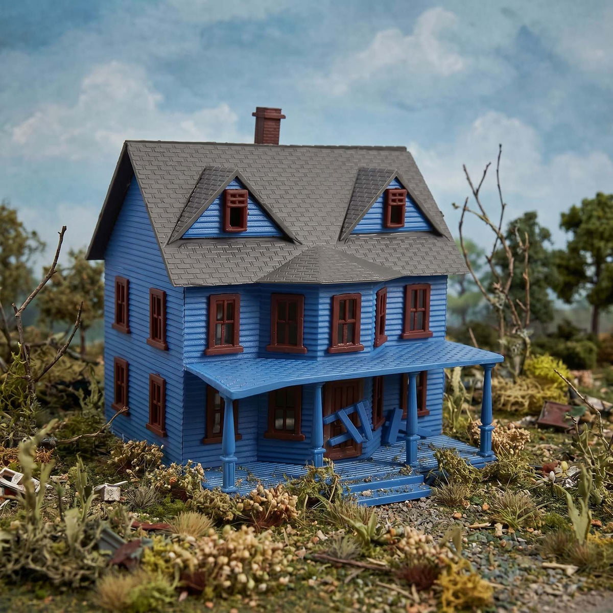 JZN5883 1 Unit N Scale 1:160 Model Haunted House Pre-built Painted Buildings