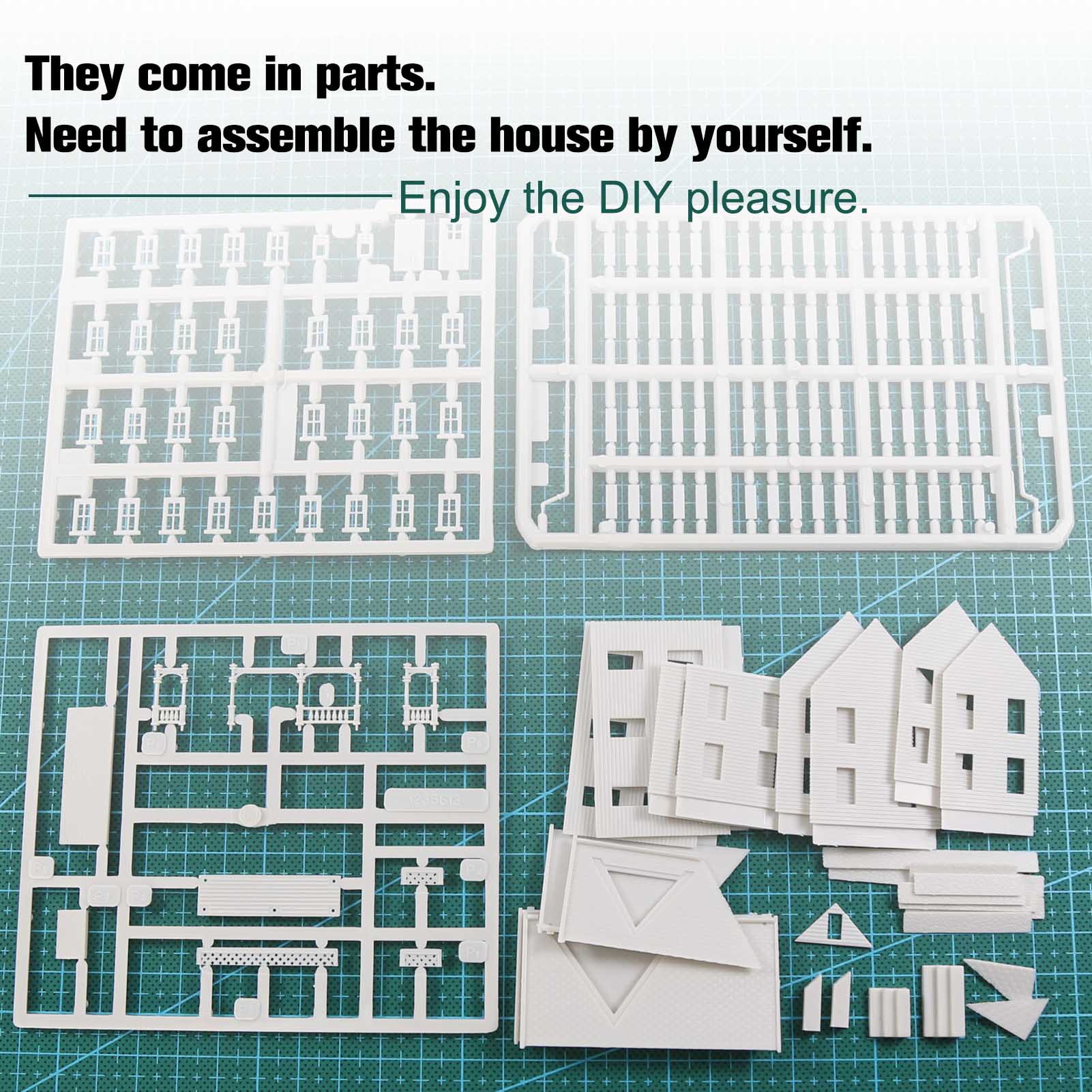JZN5885 1 Unit N Scale 1:150 Model Dwelling House Kit for Building Diorama Model Railway