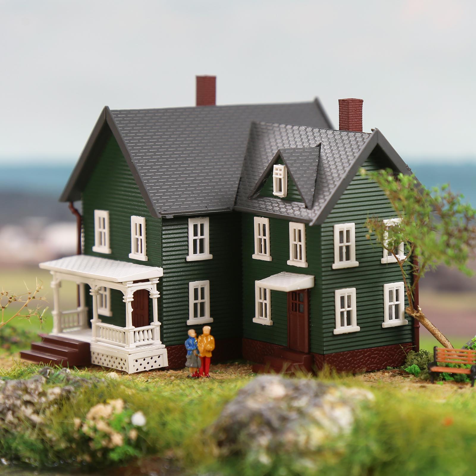 JZN5885 1 Unit N Scale 1:150 Model Dwelling House Kit for Building Diorama Model Railway