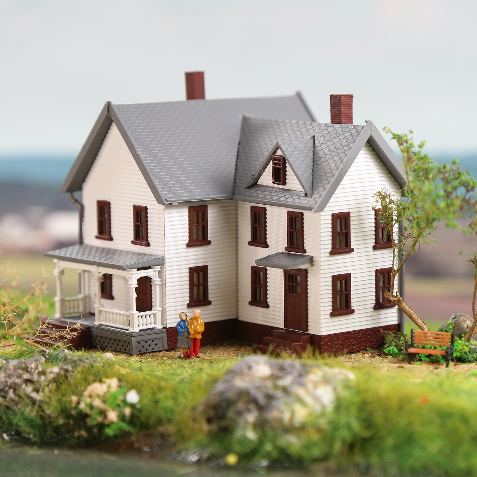 JZN5885 1 Unit N Scale 1:150 Model Dwelling House Kit for Building Diorama Model Railway