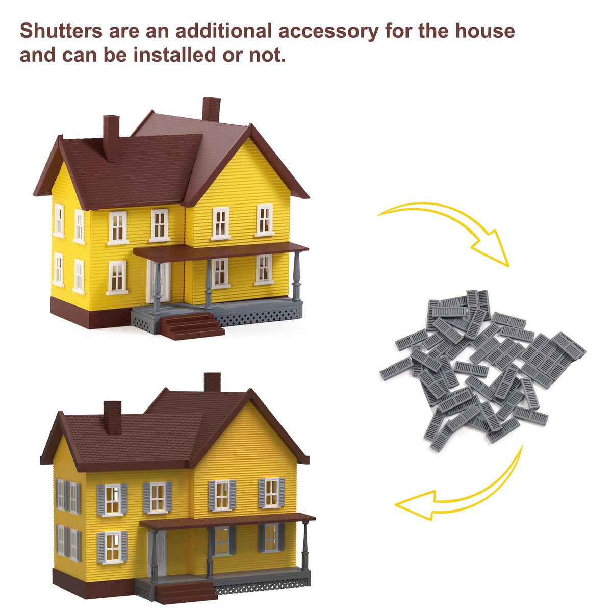 JZN5887 1 Unit N Scale 1:160 Model Dwelling House Kit Two-story with Porch for Buildings