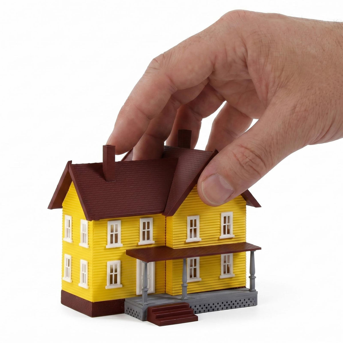 JZN5887 1 Unit N Scale 1:160 Model Dwelling House Kit Two-story with Porch for Buildings