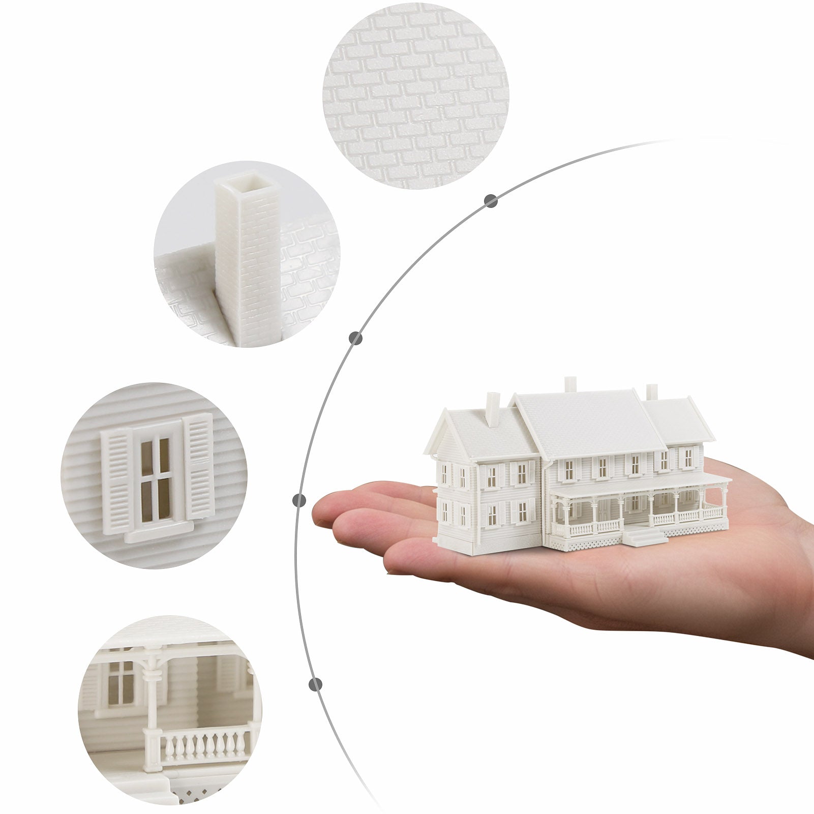 JZN5891JJ 1 Unit N Scale 1:150 Model Dwelling House Kit Two-story Building Unassembled