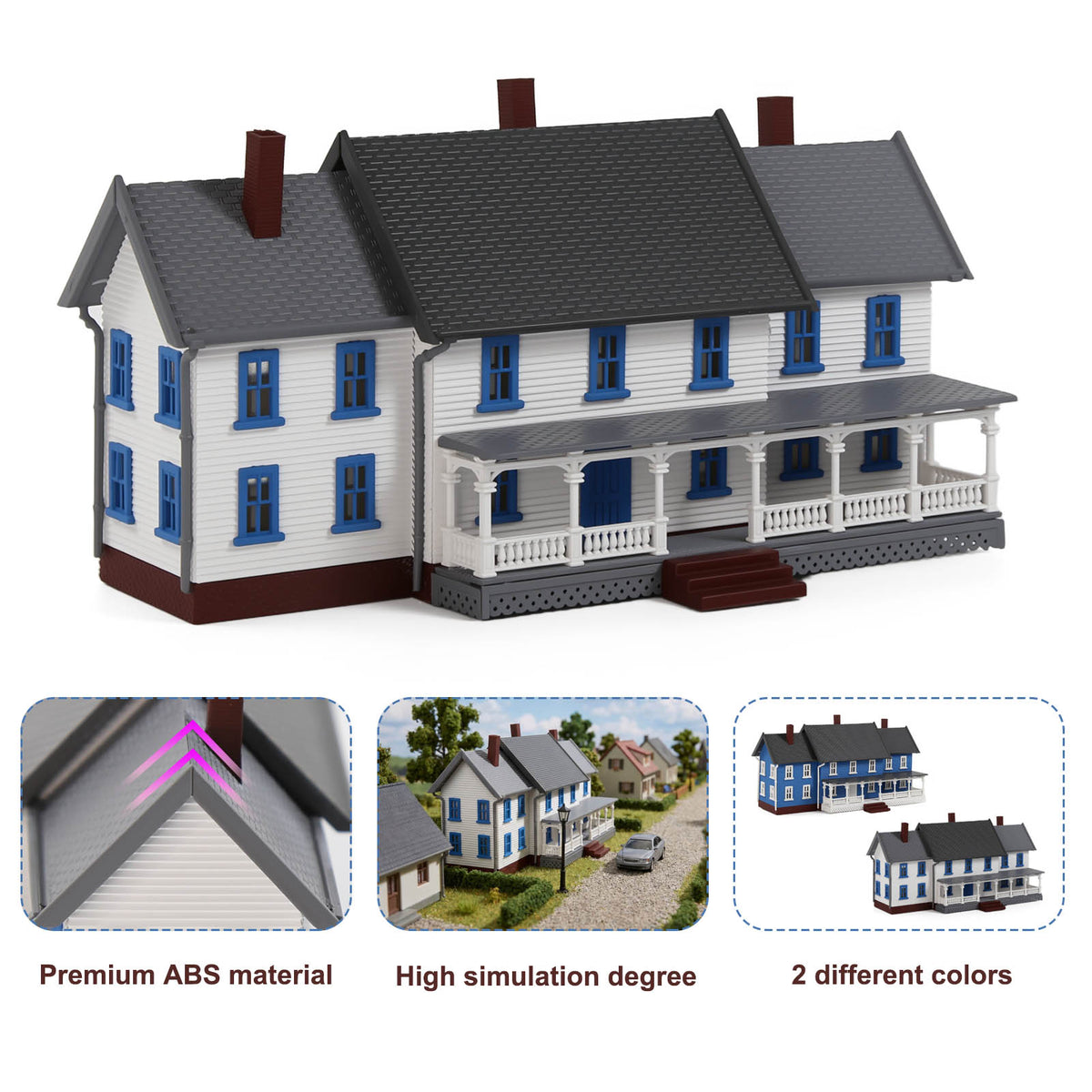 JZN5891 1 Unit N Scale 1:160 Model Dwelling House Three-building Two-story for Model Layout
