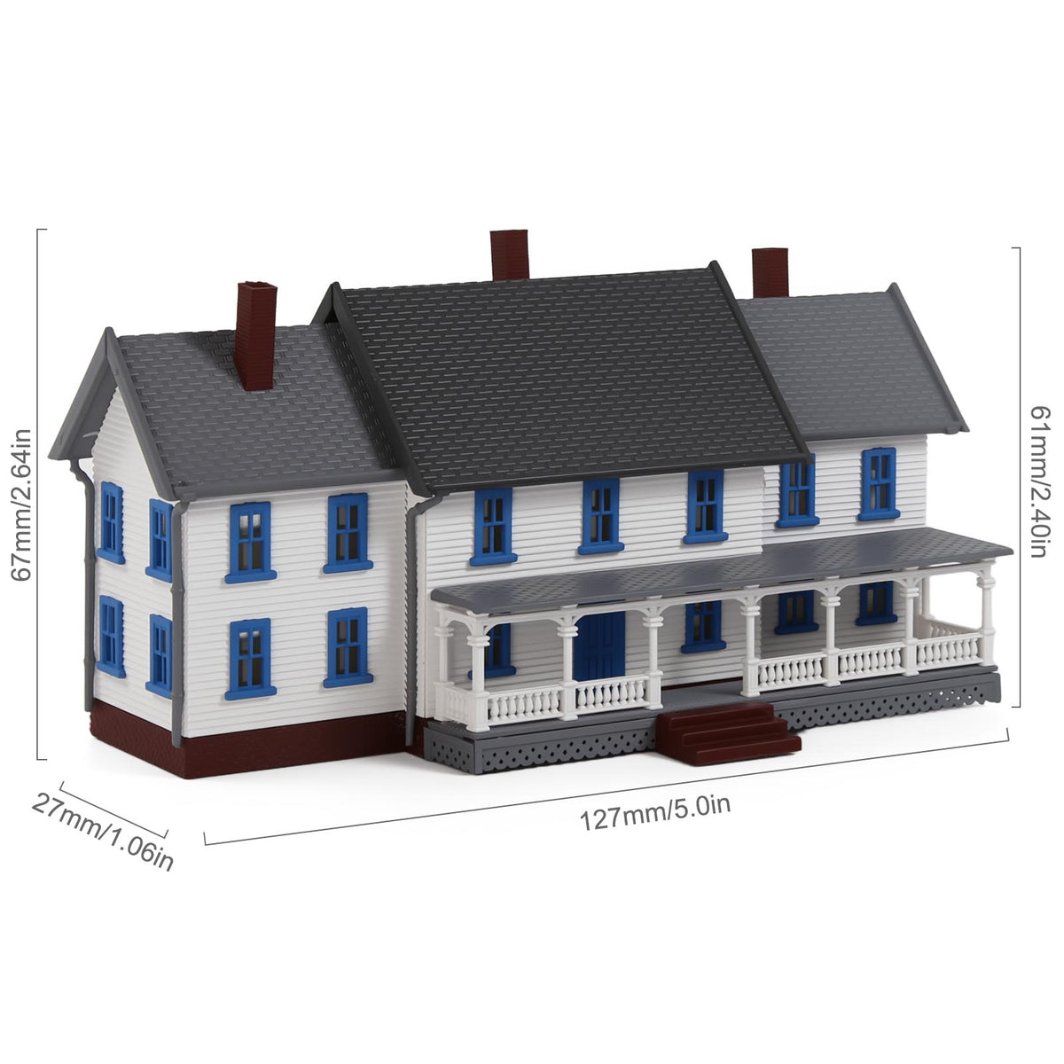 JZN5891 1 Unit N Scale 1:160 Model Dwelling House Three-building Two-story for Model Layout