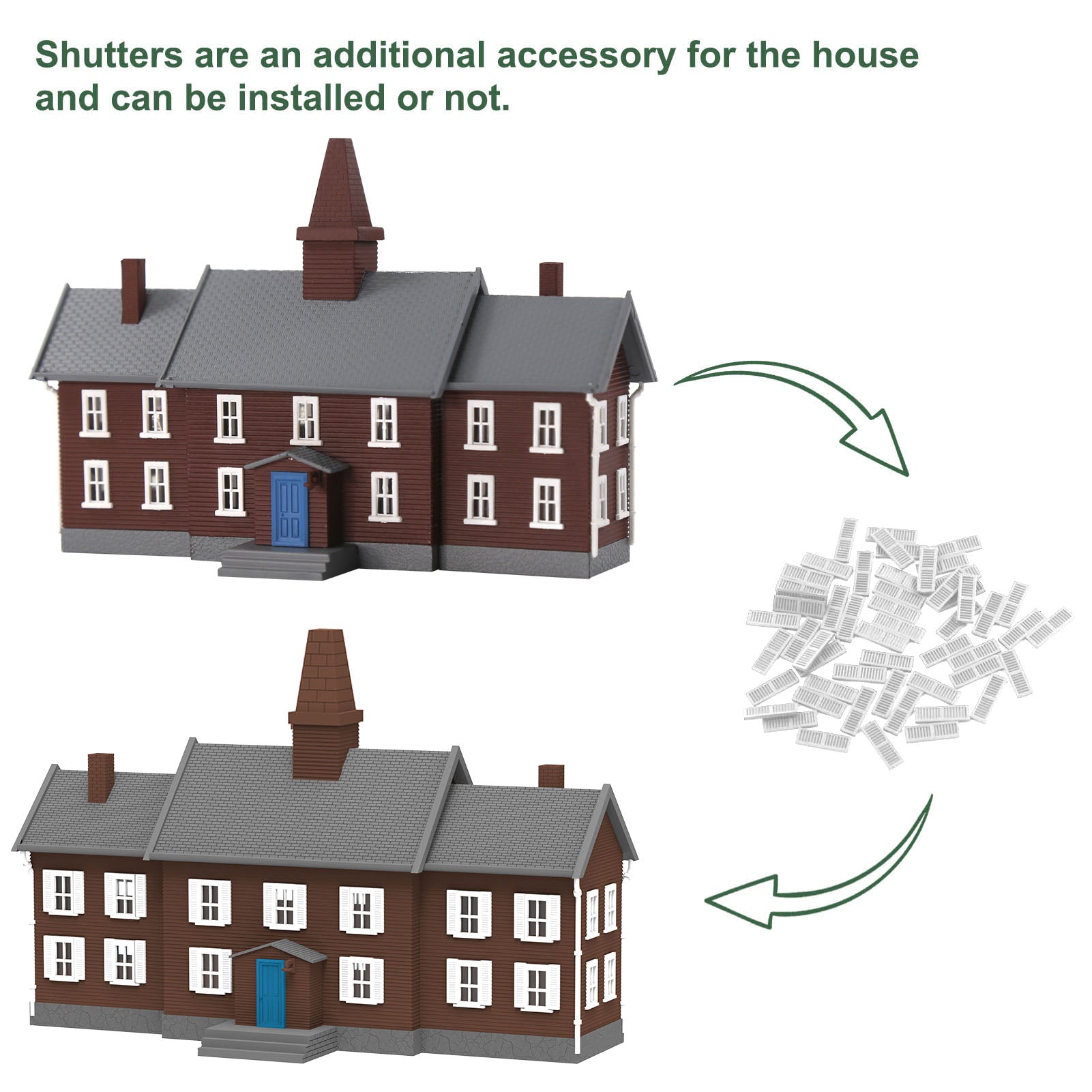 JZN5893 1 Unit N Scale 1:160 Model School Building Kit Two-story for Model Layout
