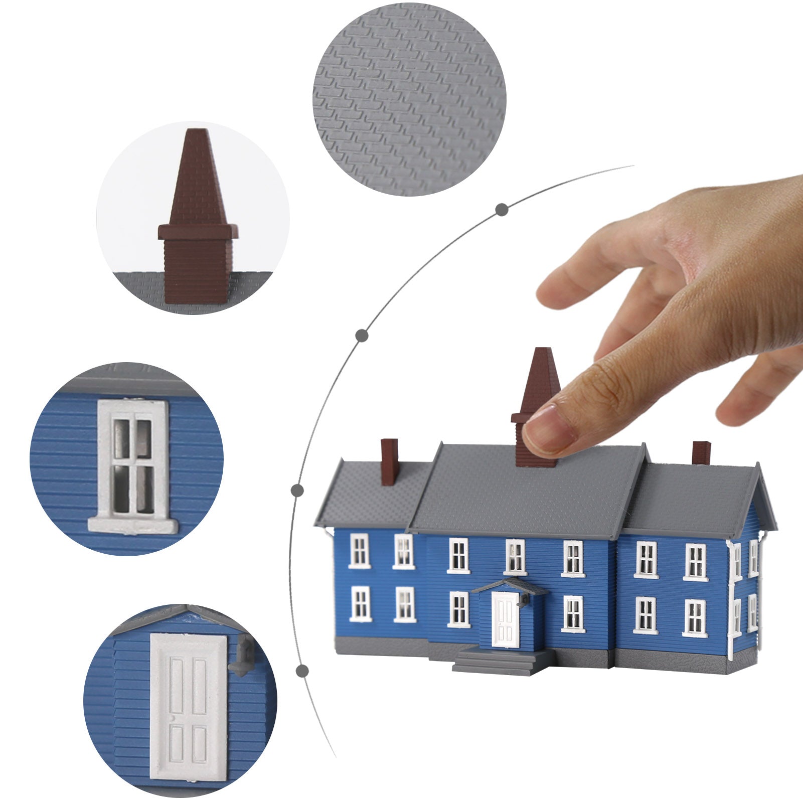 JZN5893 1 Unit N Scale 1:160 Model School Building Kit Two-story for Model Layout