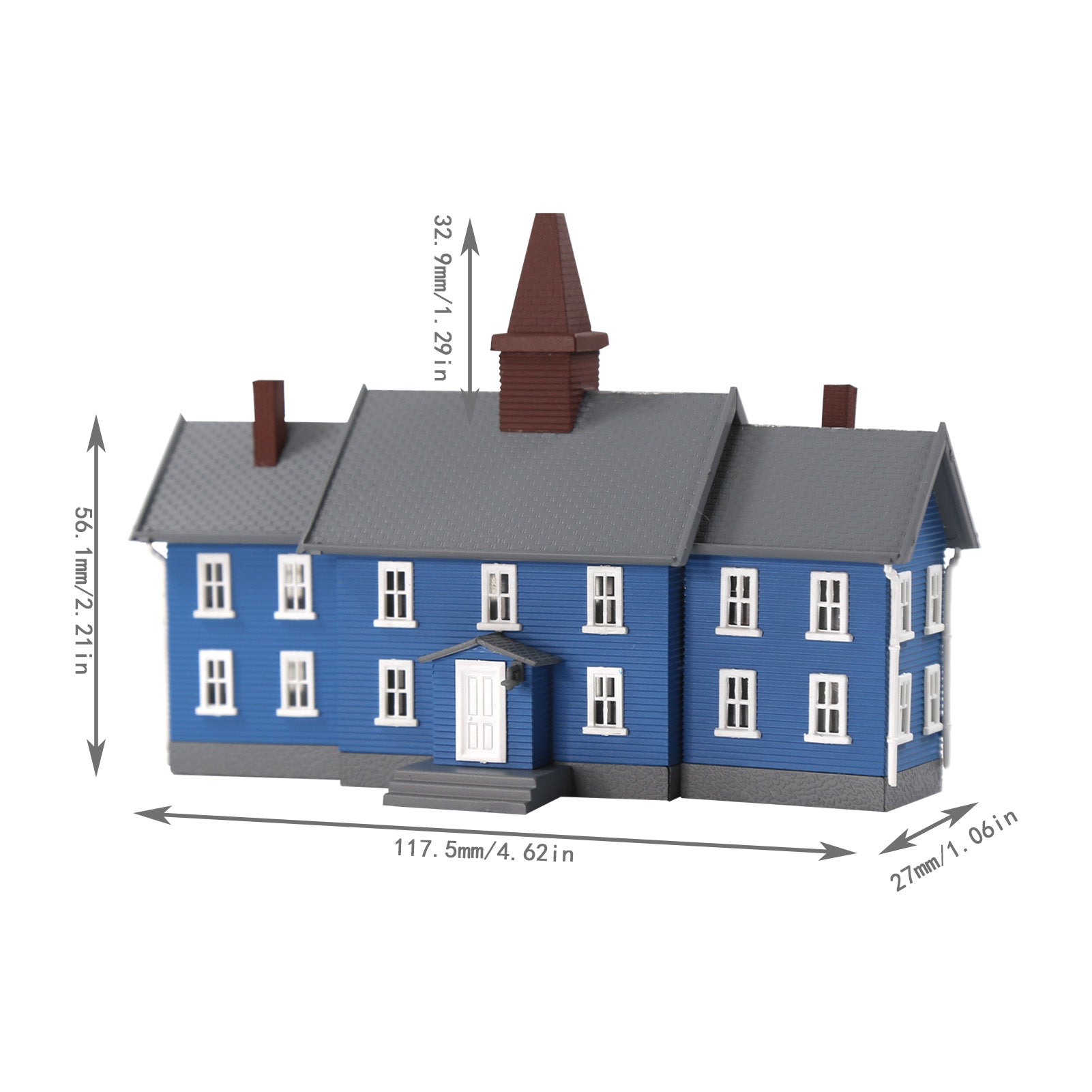 JZN5893 1 Unit N Scale 1:160 Model School Building Kit Two-story for Model Layout
