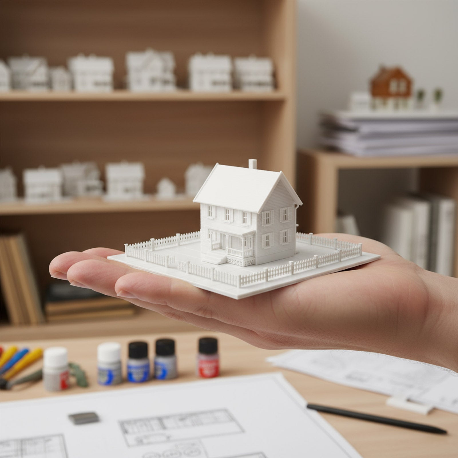 JZN5895JJM 1 Unit N Scale 1:150 Model Dwelling House Fence Base Kit Not-built Building