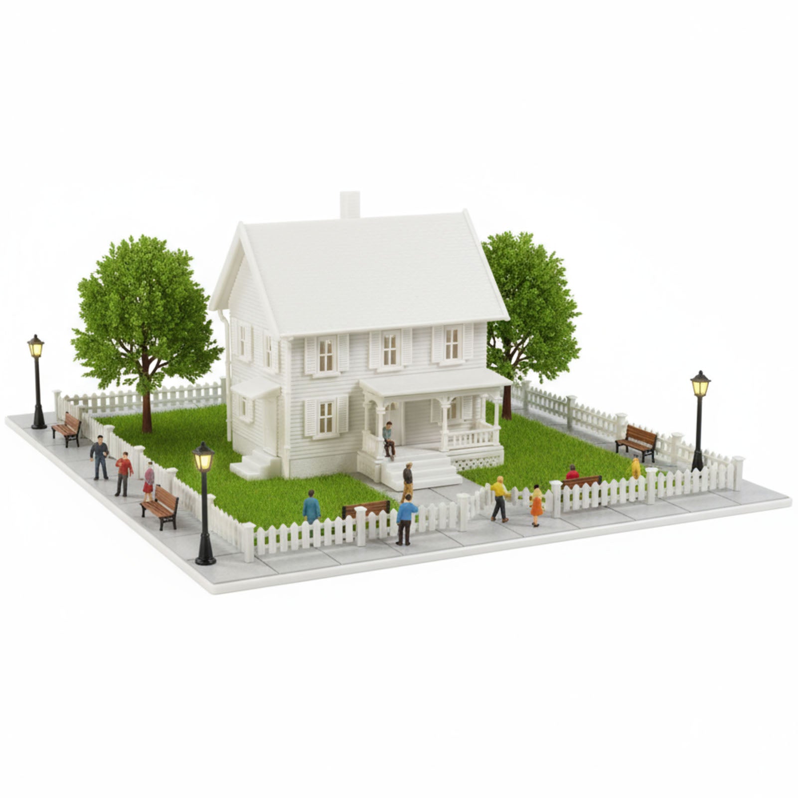 JZN5895JJM 1 Unit N Scale 1:150 Model Dwelling House Fence Base Kit Not-built Building