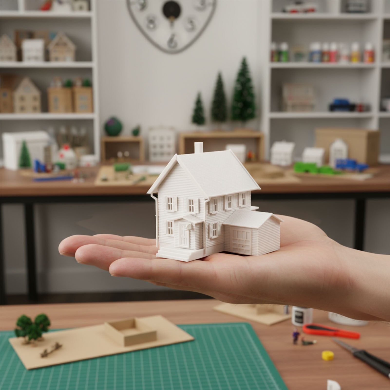 JZN5893JJ 1 Unit N Scale 1:150 Model Dwelling House Kit Two-story Building Unassembled