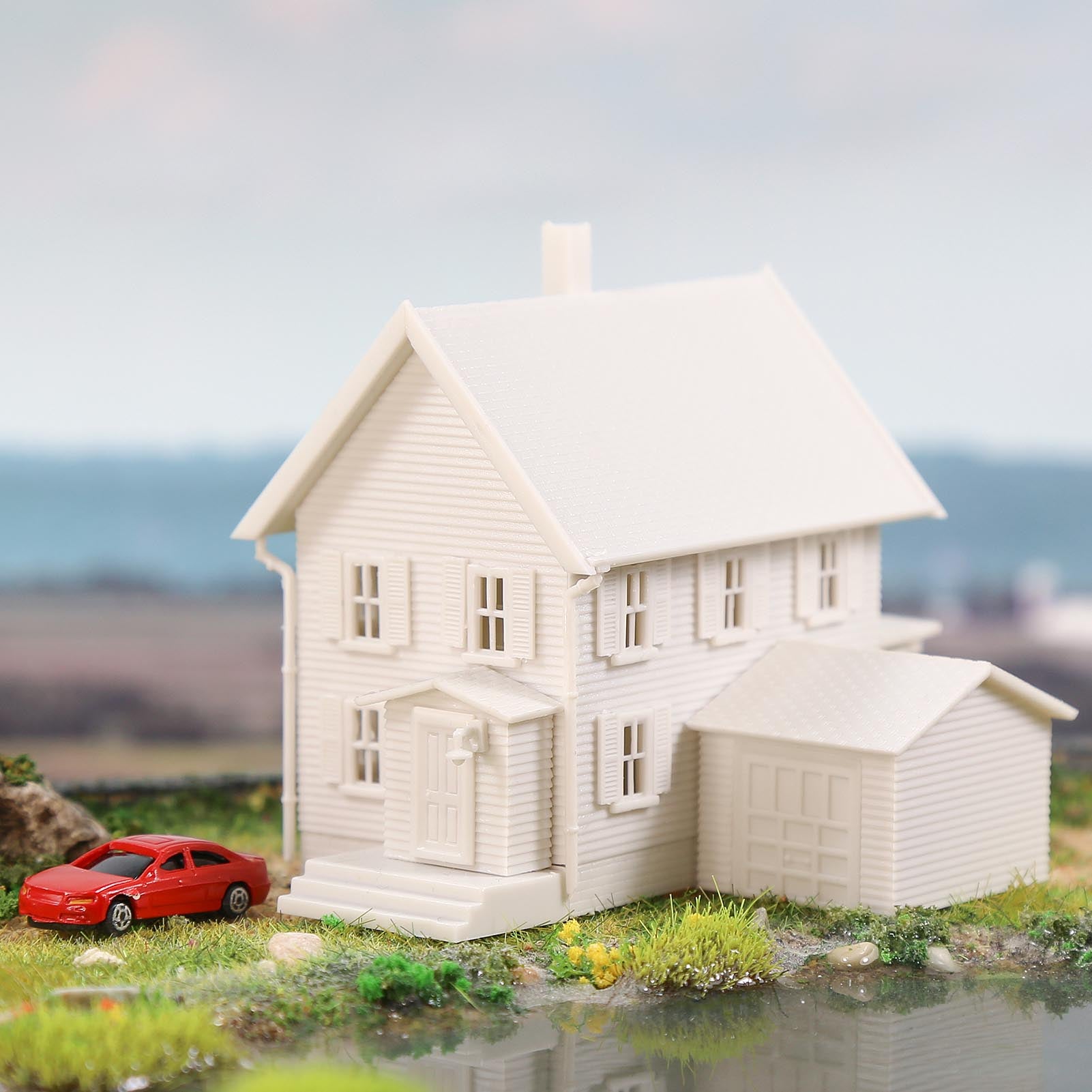 JZN5905JJ 1 Unit N Scale 1:150 Model Dwelling House Kit Two-story Building Unassembled