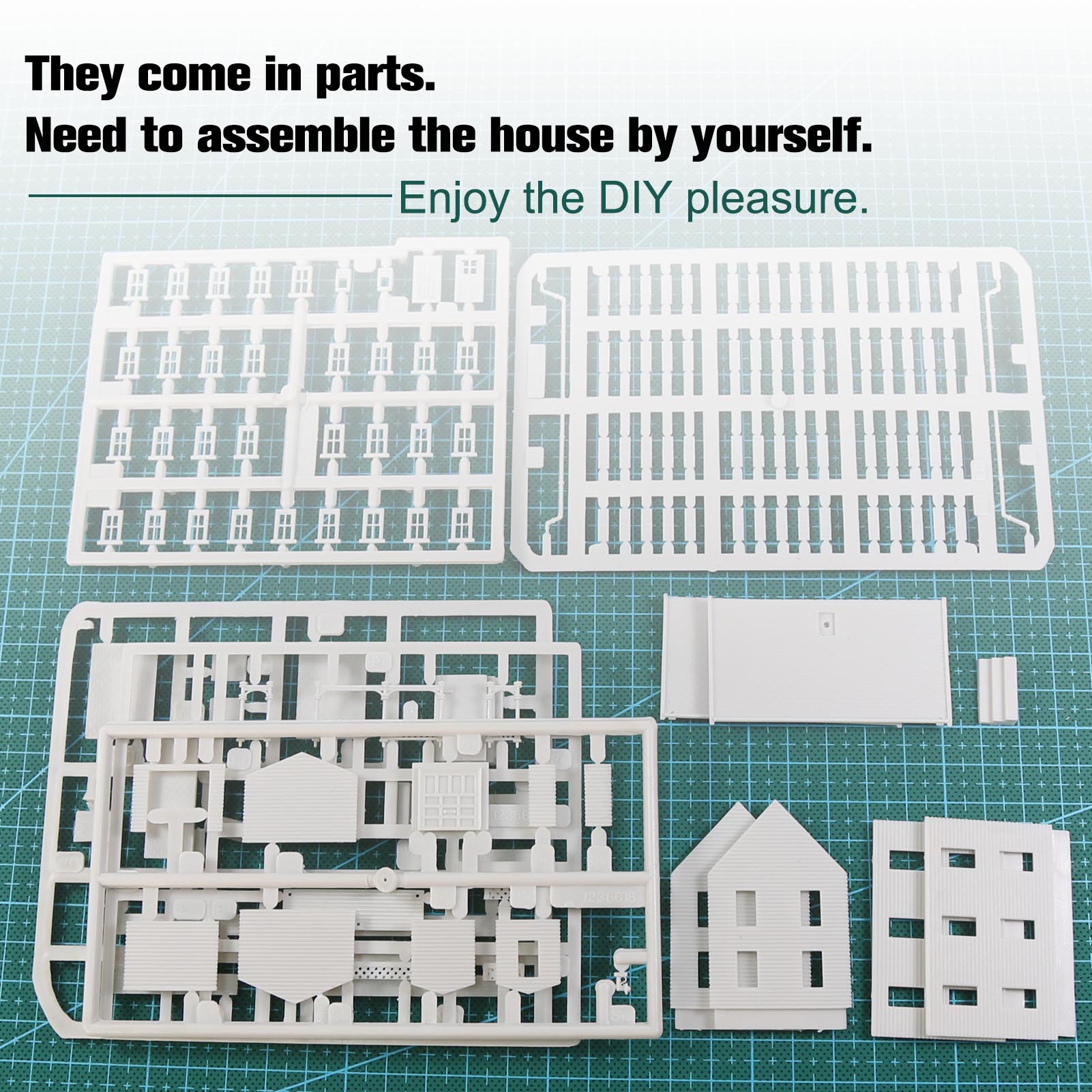 JZN5893JJ 1 Unit N Scale 1:150 Model Dwelling House Kit Two-story Building Unassembled