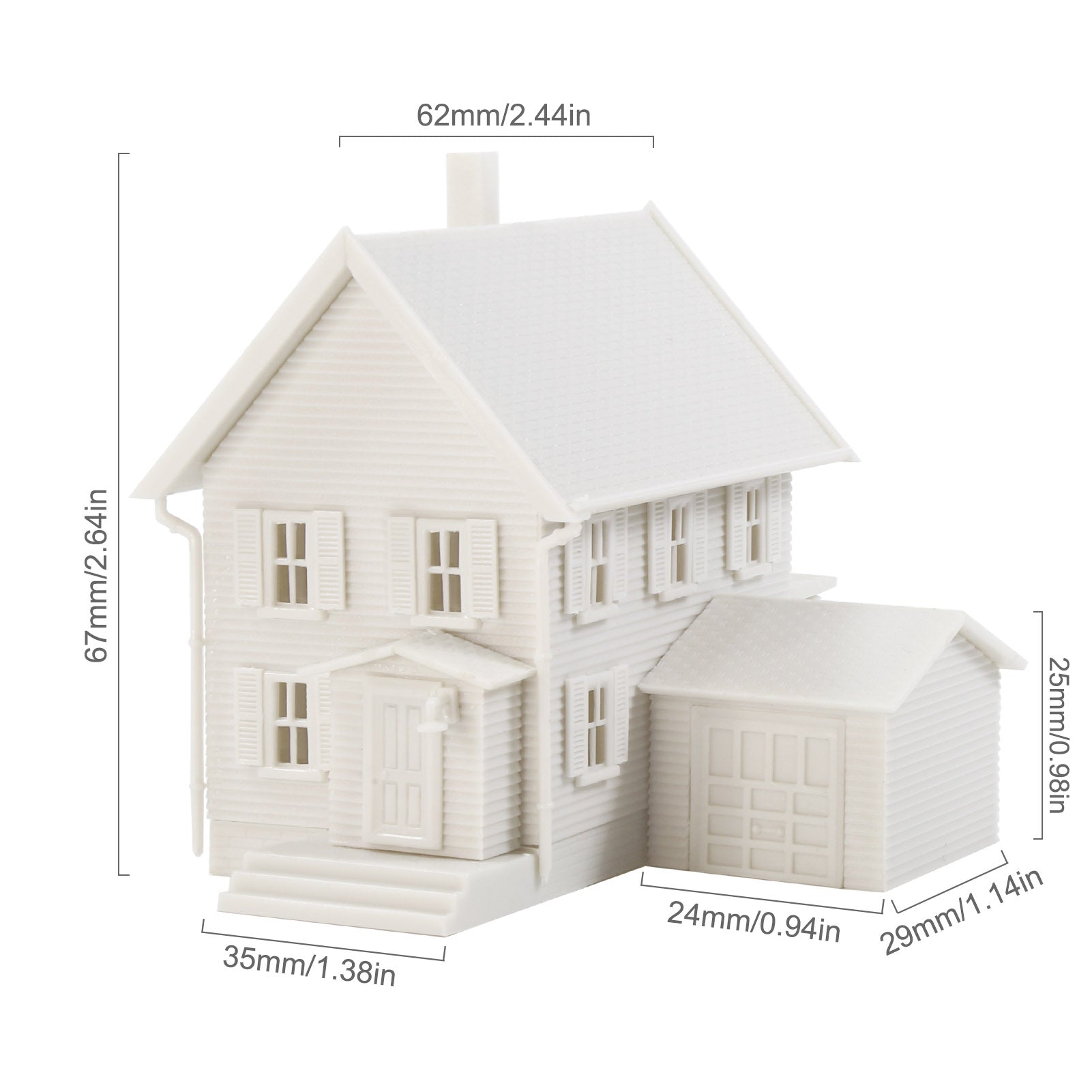 JZN5893JJ 1 Unit N Scale 1:150 Model Dwelling House Kit Two-story Building Unassembled