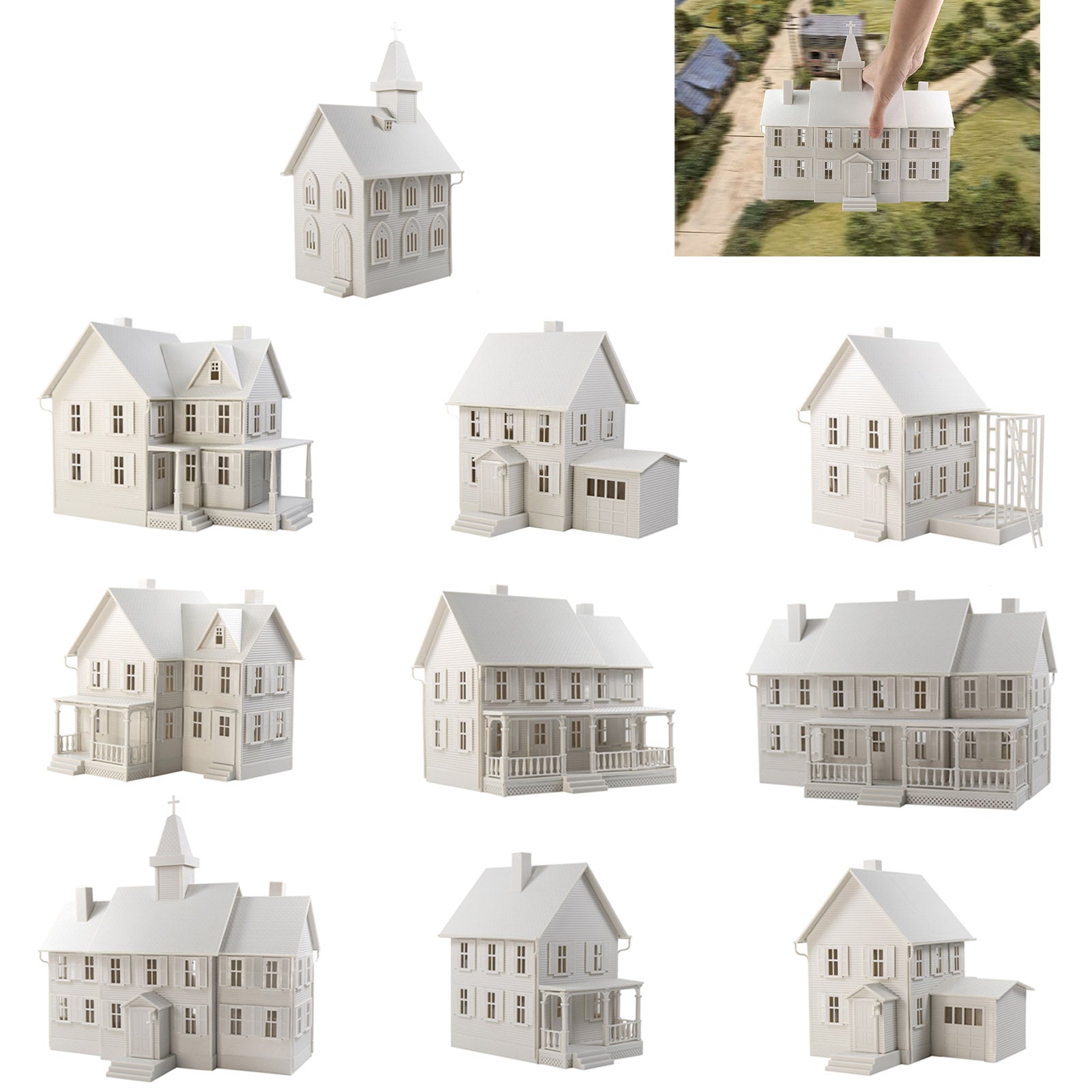 JZO7JJ 1 Unit O Scale 1:50 Model Dwelling House Kit White Not-built Architectural Building