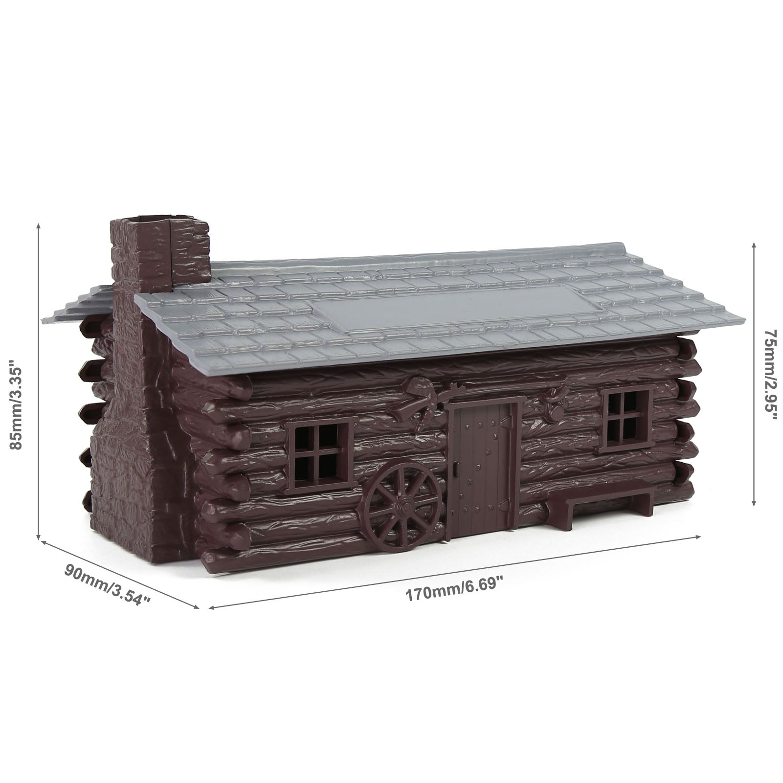 JZO02P 1 Unit O Scale 1:50 Painted Hunter's Log Cabin Plastic for Model Trains Layout