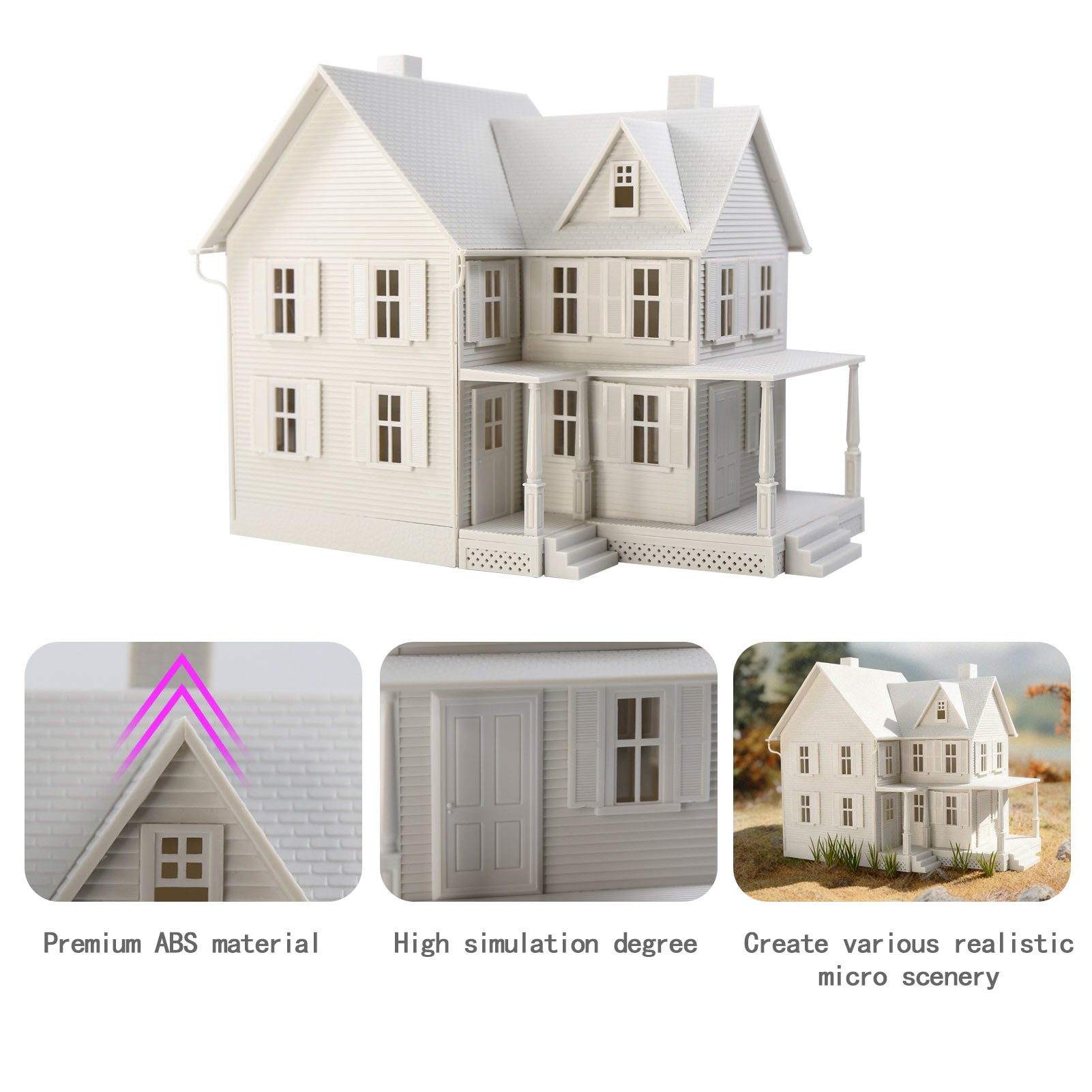 JZO7JJ 1 Unit O Scale 1:50 Model Dwelling House Kit White Not-built Architectural Building