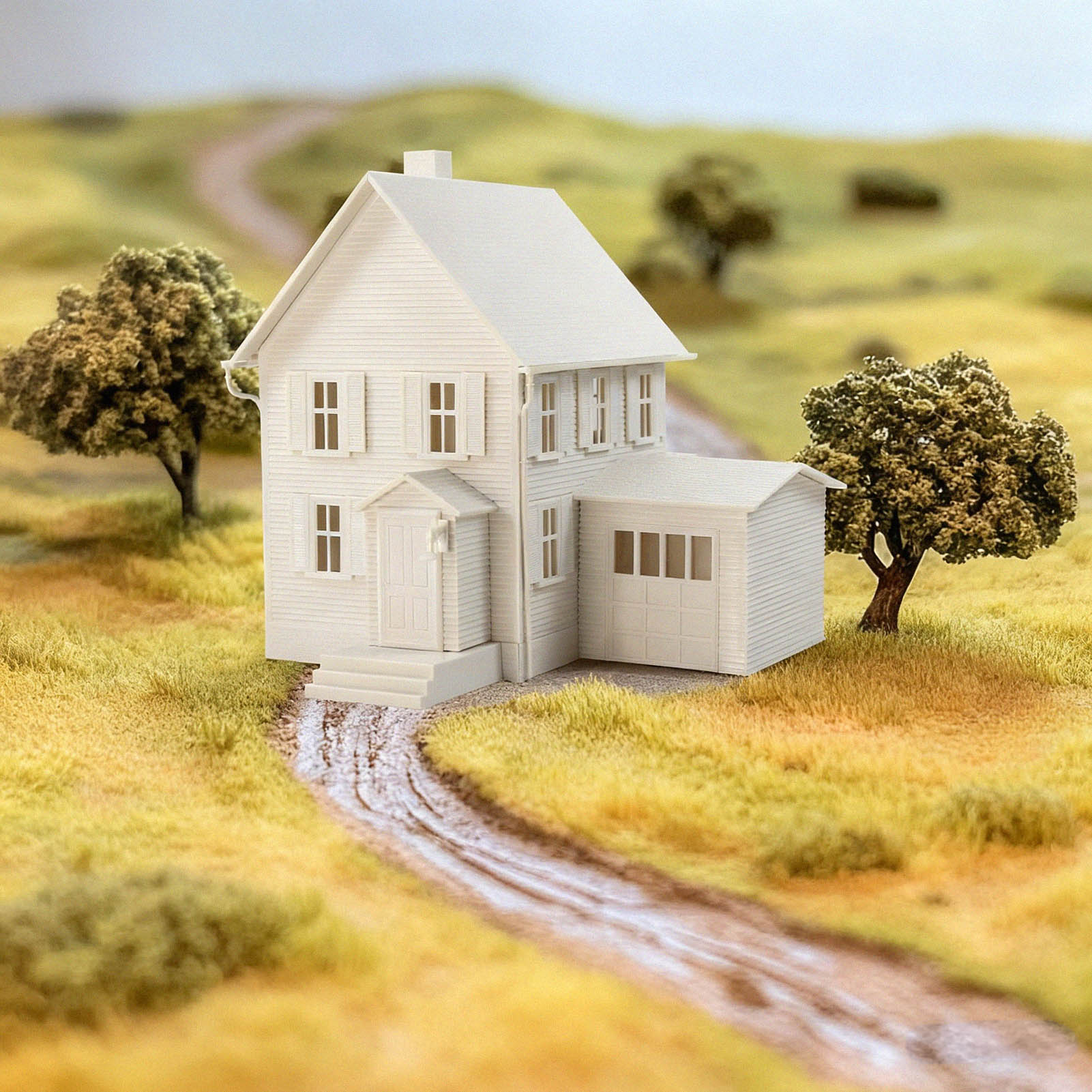 JZO7JJ 1 Unit O Scale 1:50 Model Dwelling House Kit White Not-built Architectural Building