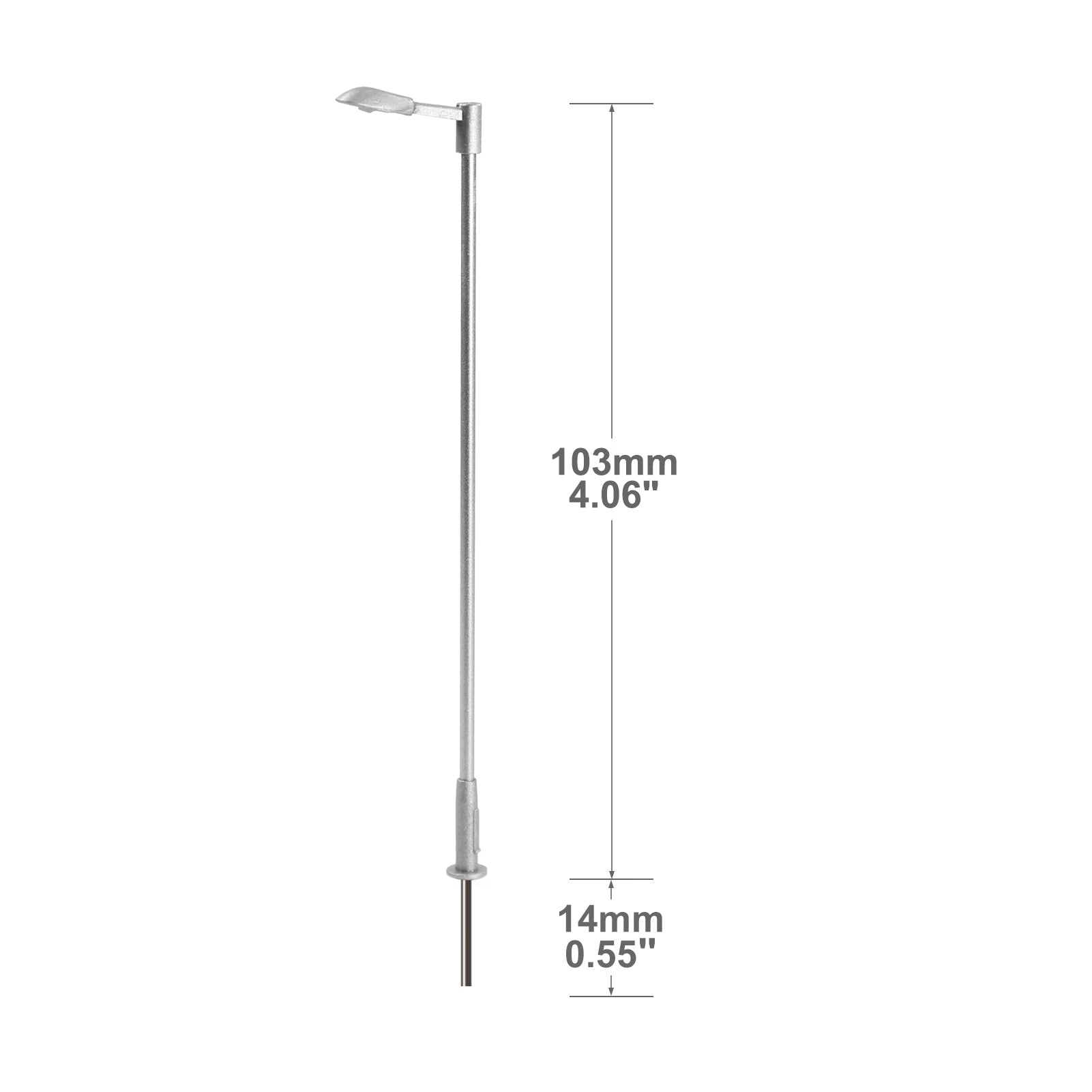 LD12 10pcs Z N TT HO OO Scale Metal Street Lights Silver LED