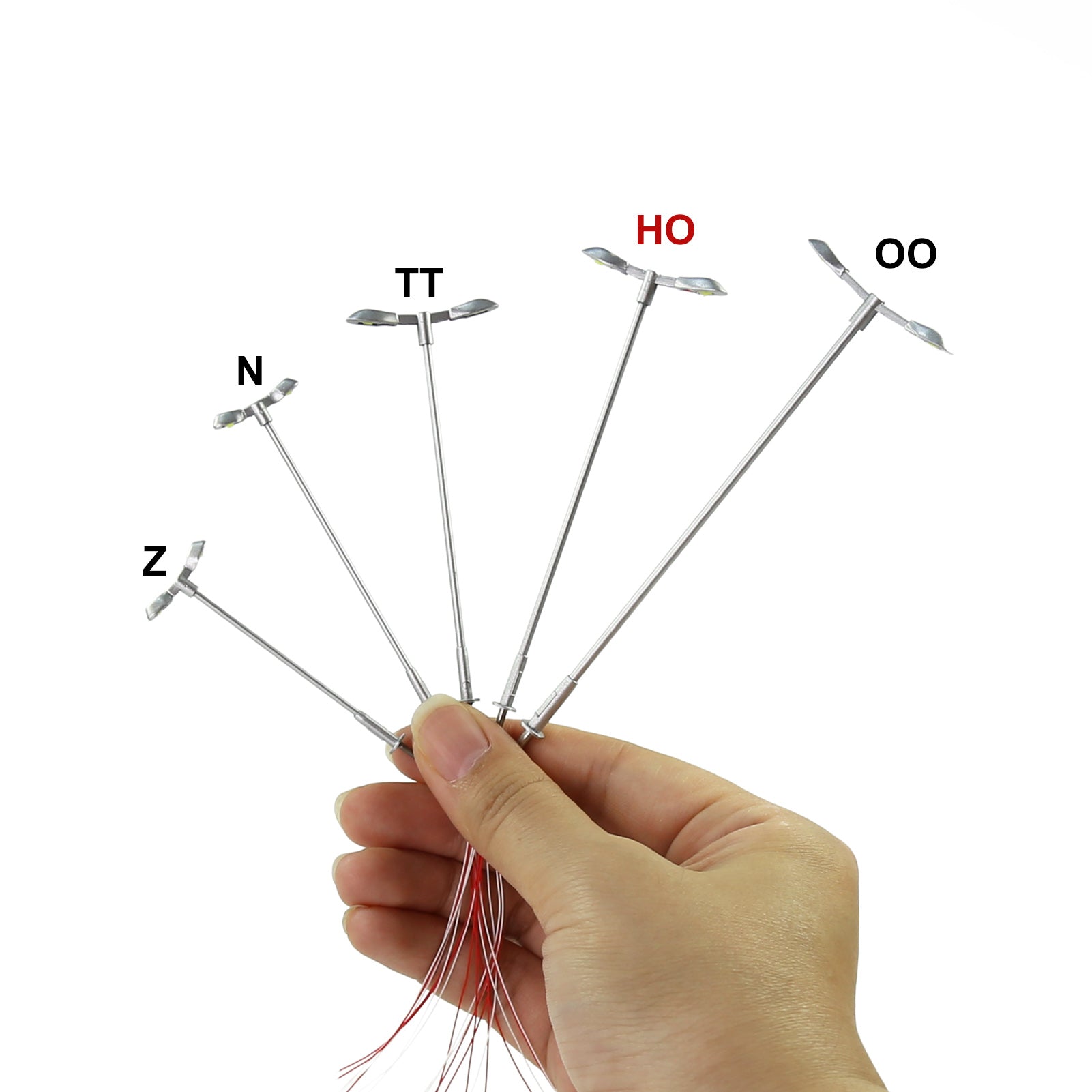 LD13 10pcs Z N TT HO OO Scale Metal Street Lights Silver LED Lamps